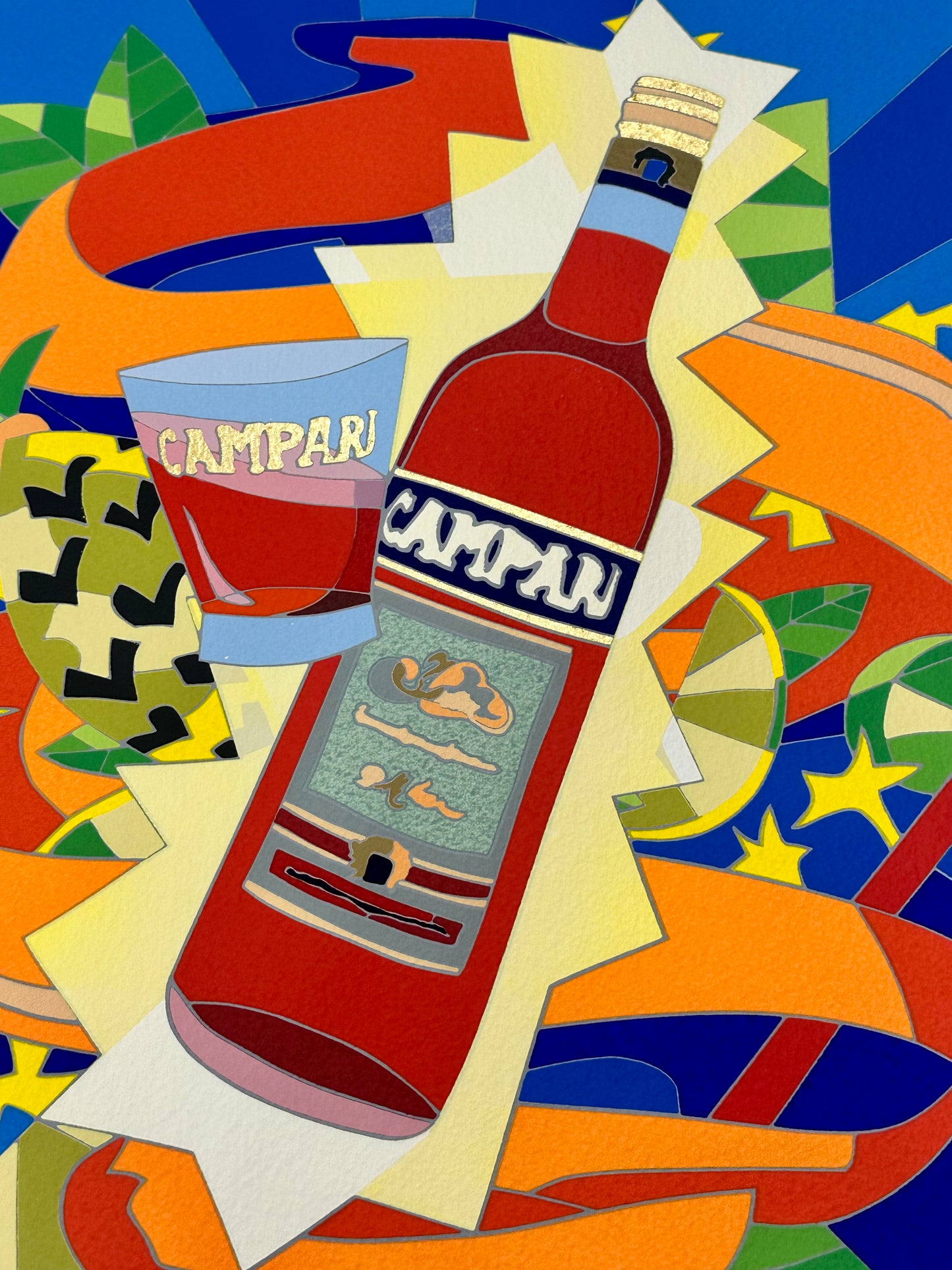 Litografia originale - Campari Ugo Nespolo