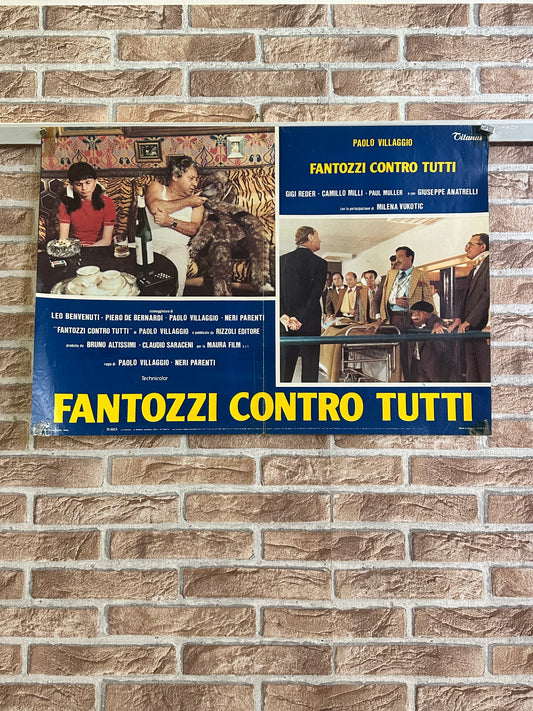Fotobusta originale di cinema - Fantozzi contro tutti