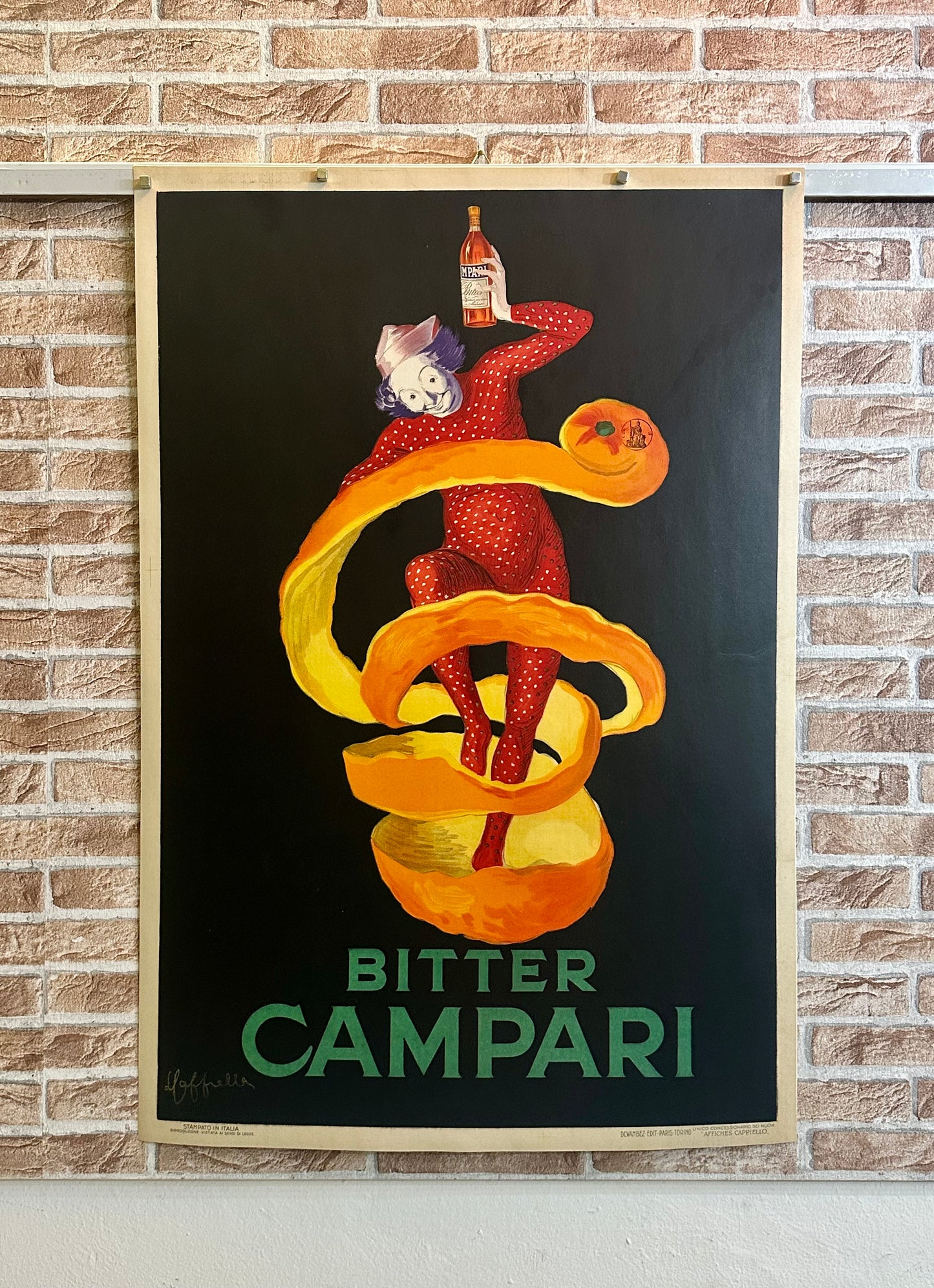 Manifesto originale pubblicitario - Bitter Campari Spiritello