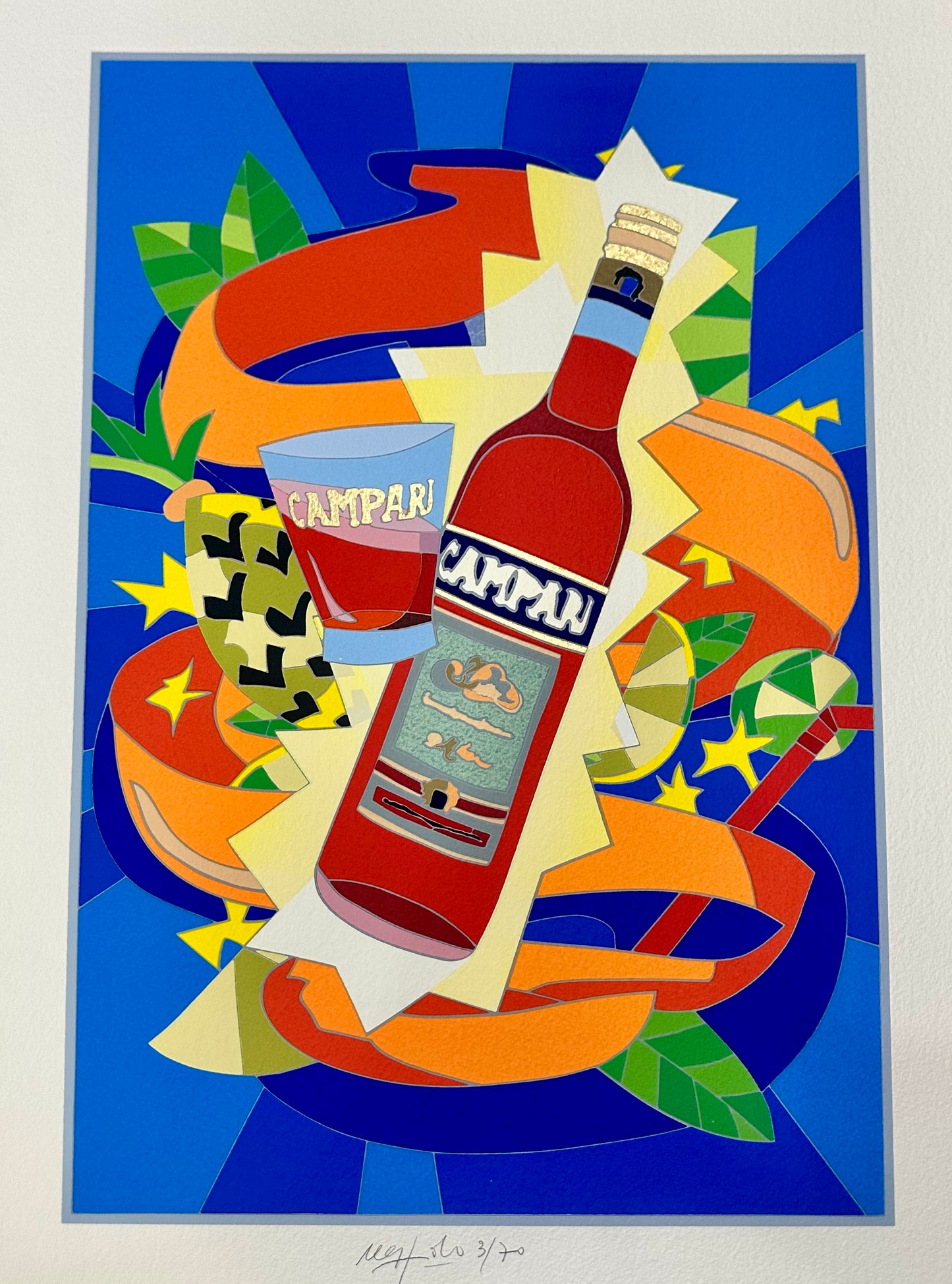 Litografia originale - Campari Ugo Nespolo