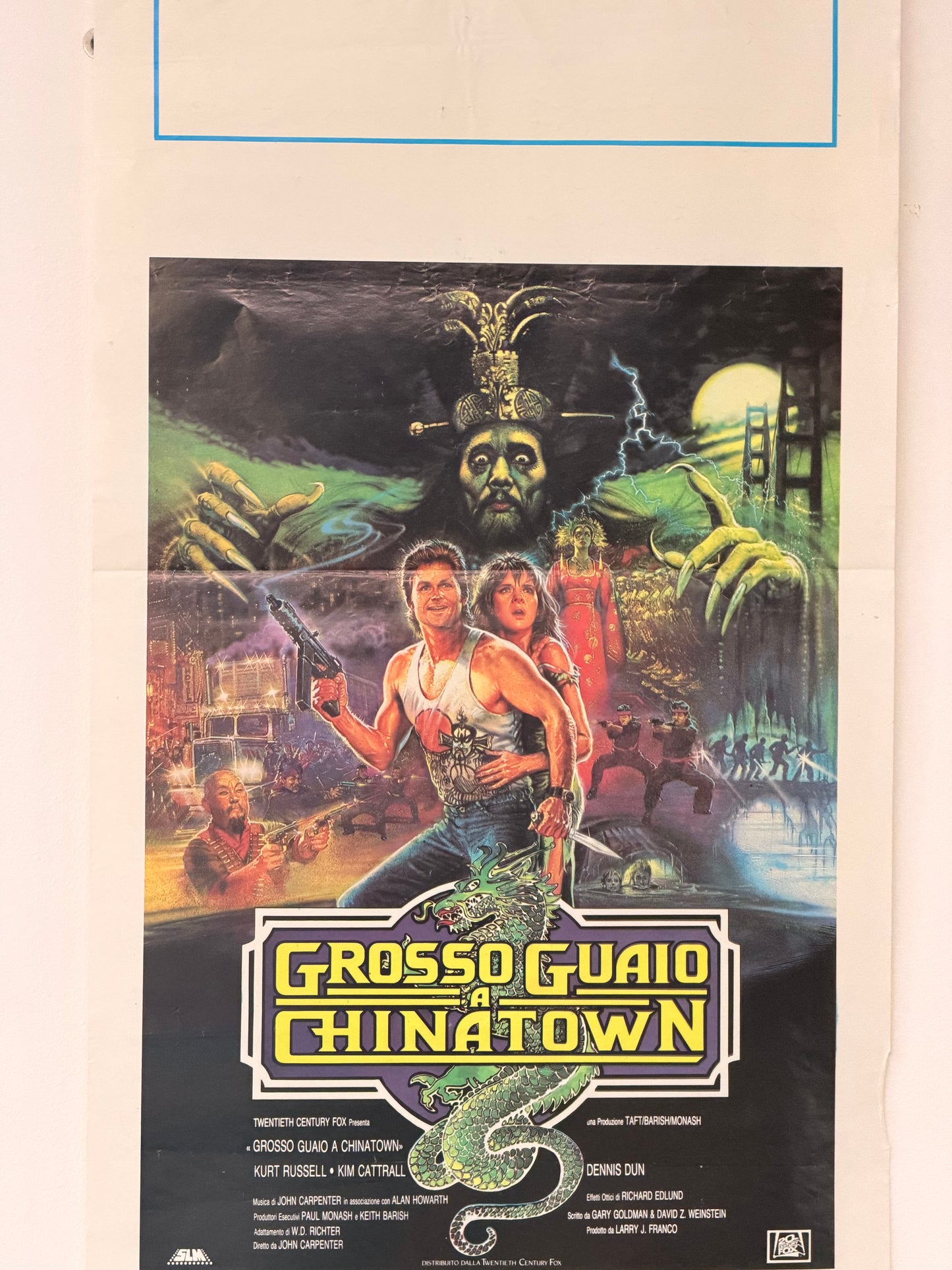 Locandina di cinema - Grosso guaio in Chinatown (John Kurt Russell Cattrall Carpenter)