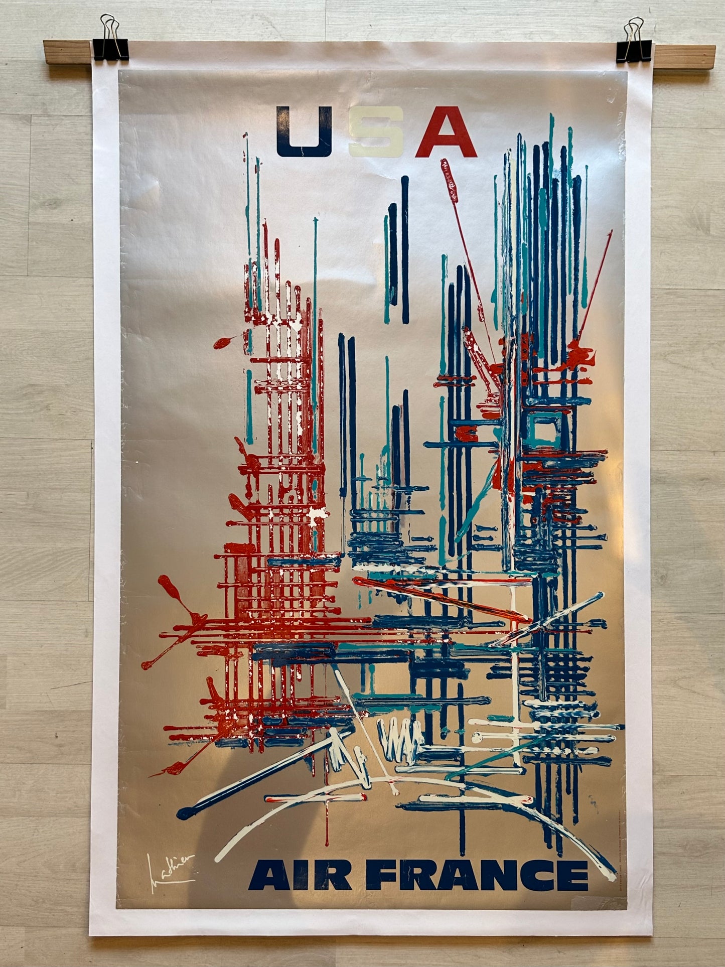 Manifesto pubblicitario originale - Airfrance USA