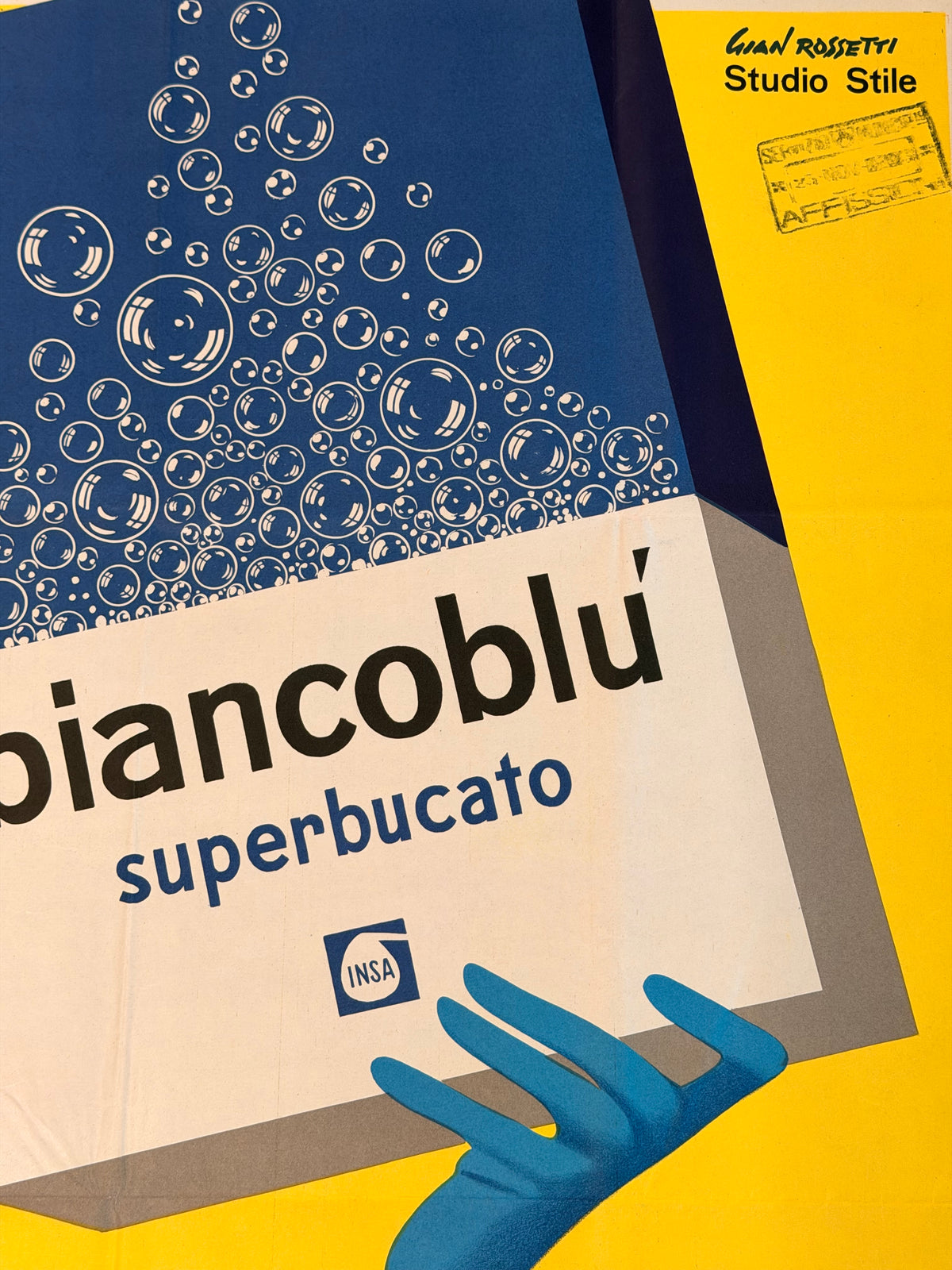 Manifesto pubblicitario originale - Detersivo Niverosa Biancoblu