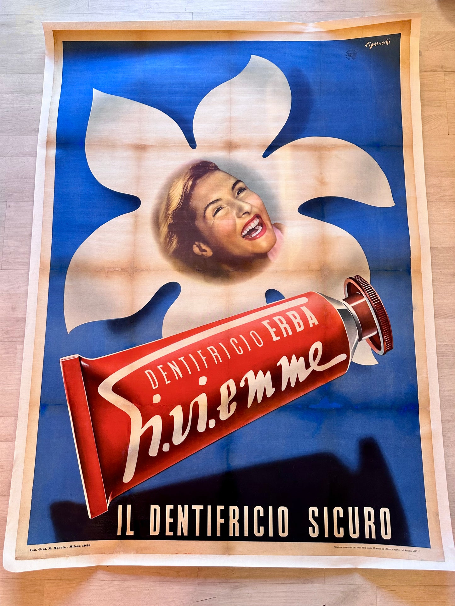 Manifesto pubblicitario originale - Dentifricio Giviemme