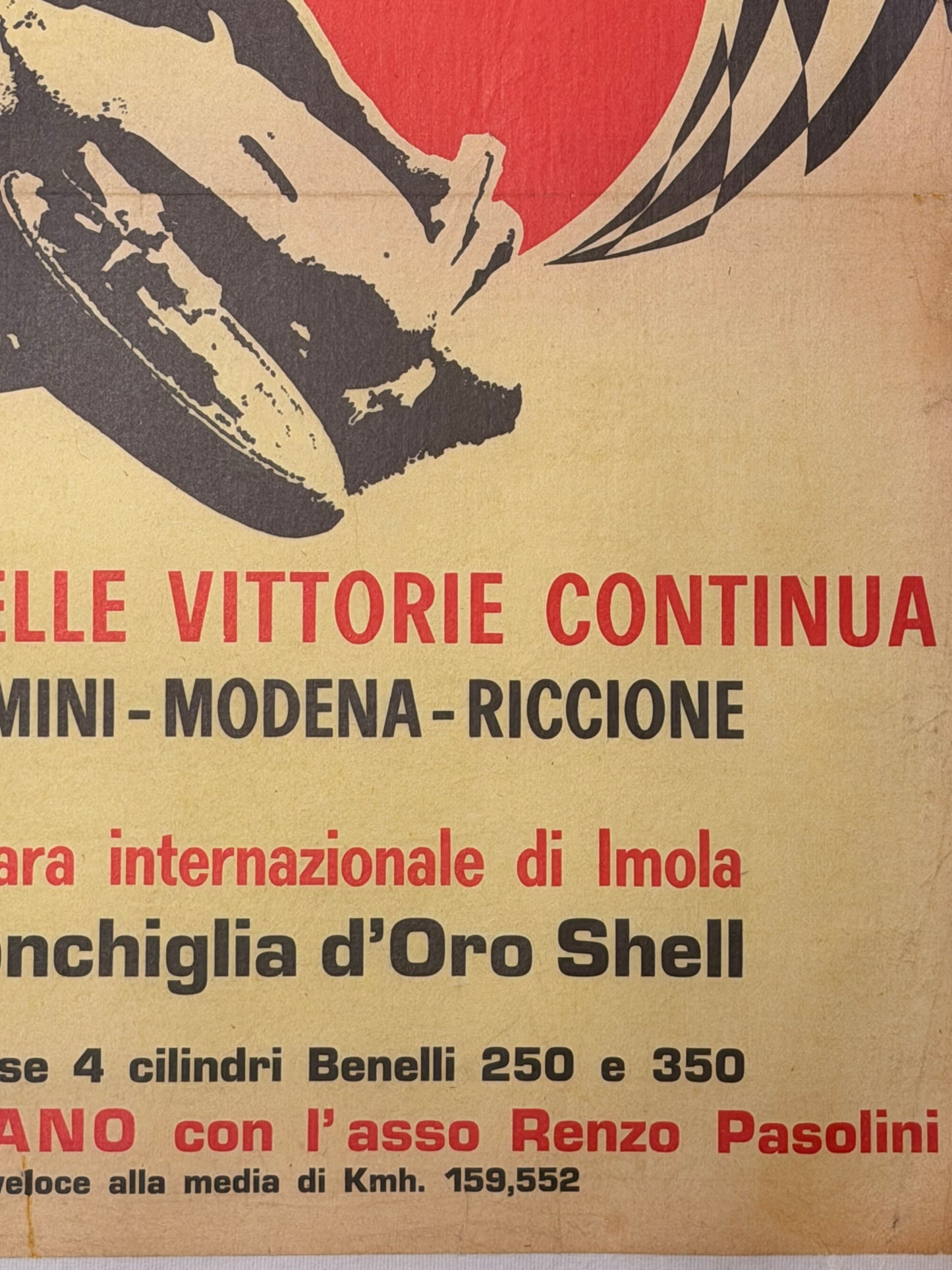 Manifesto pubblicitario originale - Benelli - Rimini, Modena, Riccione