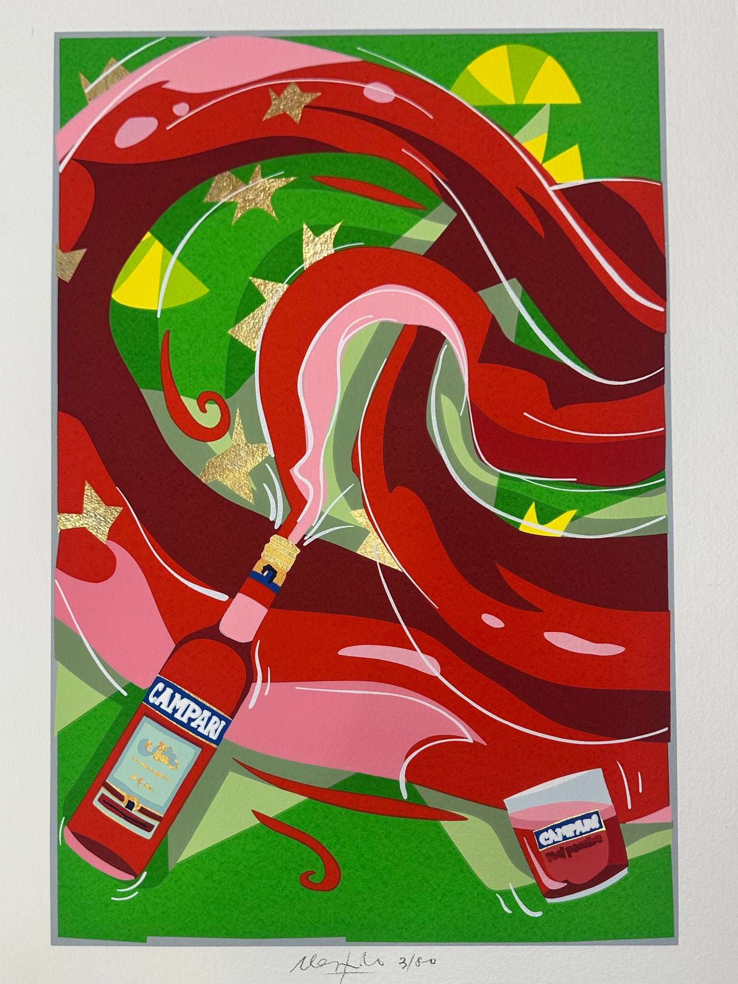 Litografia originale - Campari Ugo Nespolo