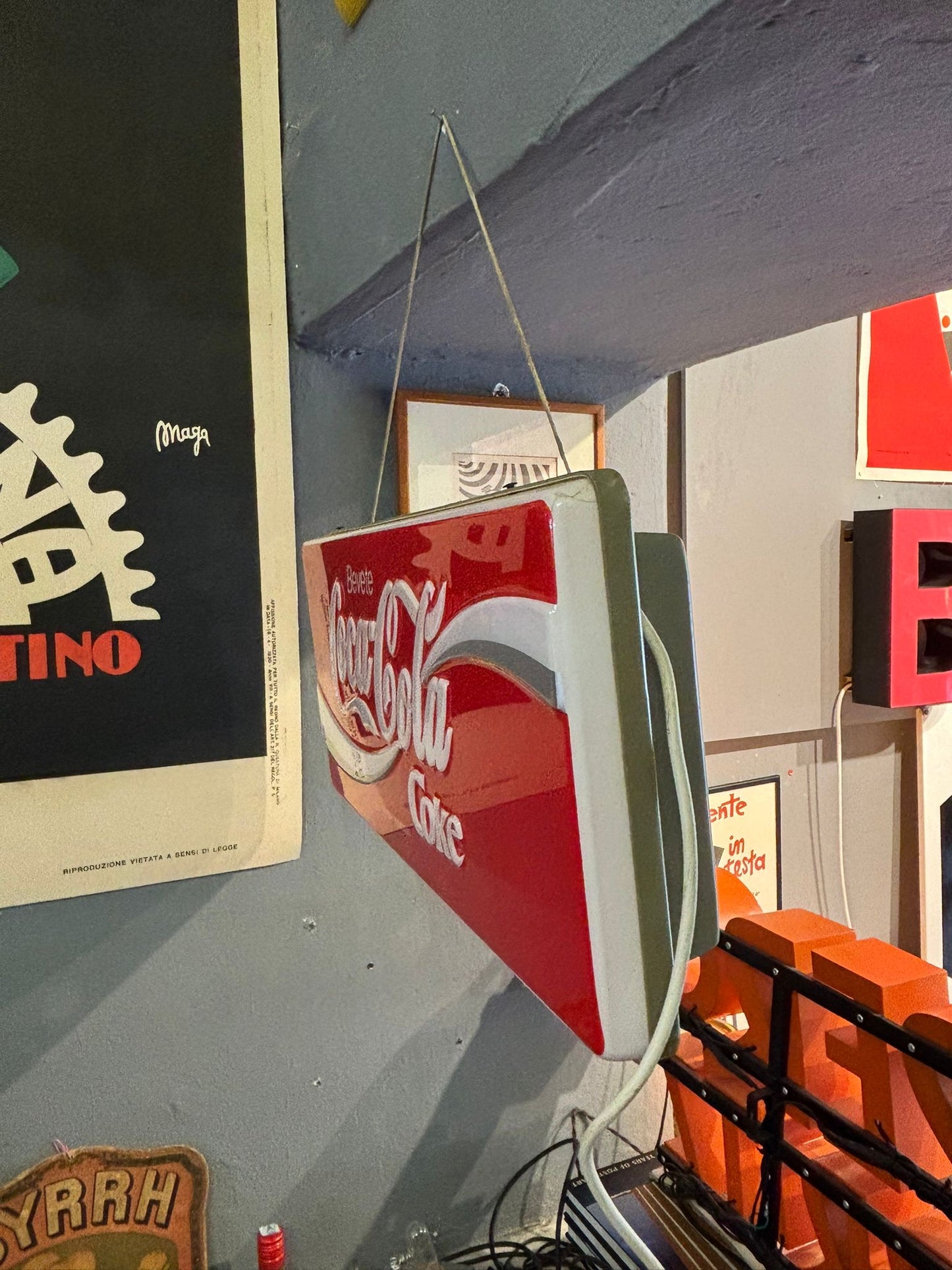 Insegna pubblicitaria originale - Bevete Coca Cola
