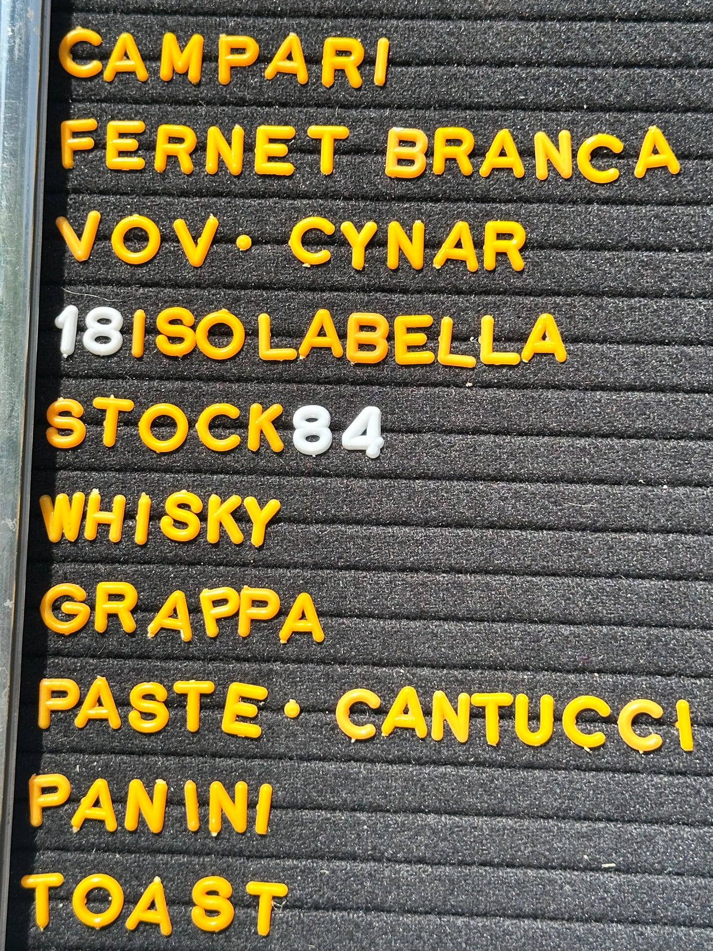 Listino prezzi - Bar Giglio