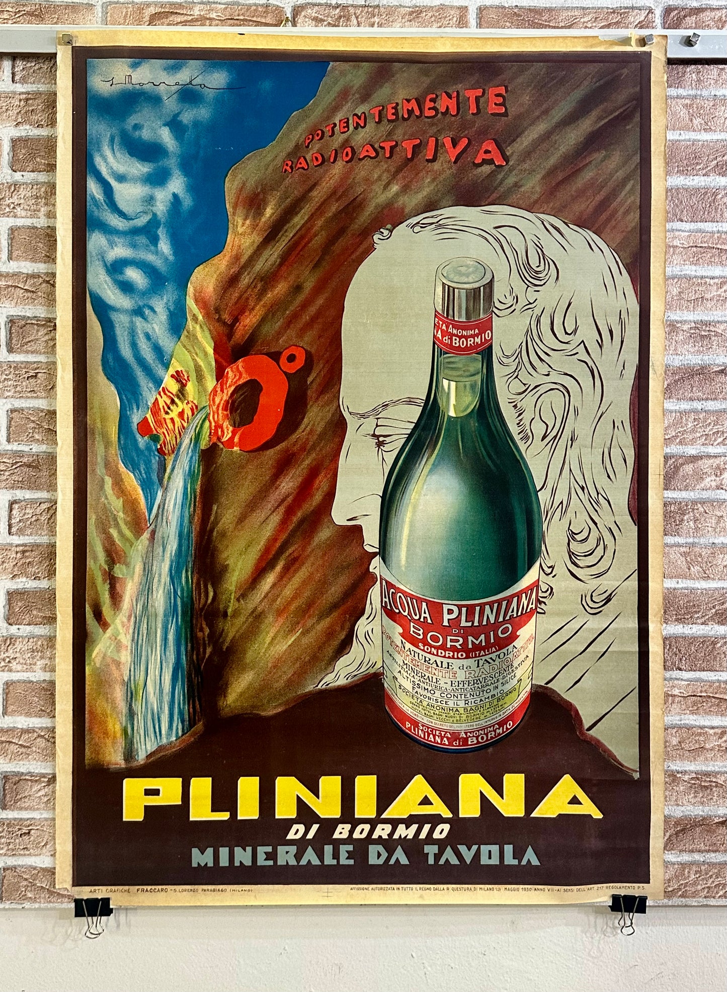 Manifesto pubblicitario originale - Acqua pliniana di Bormio