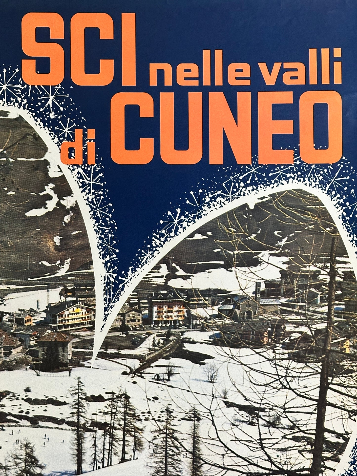 Manifesto pubblicitario originale - Sci nelle valli di Cuneo