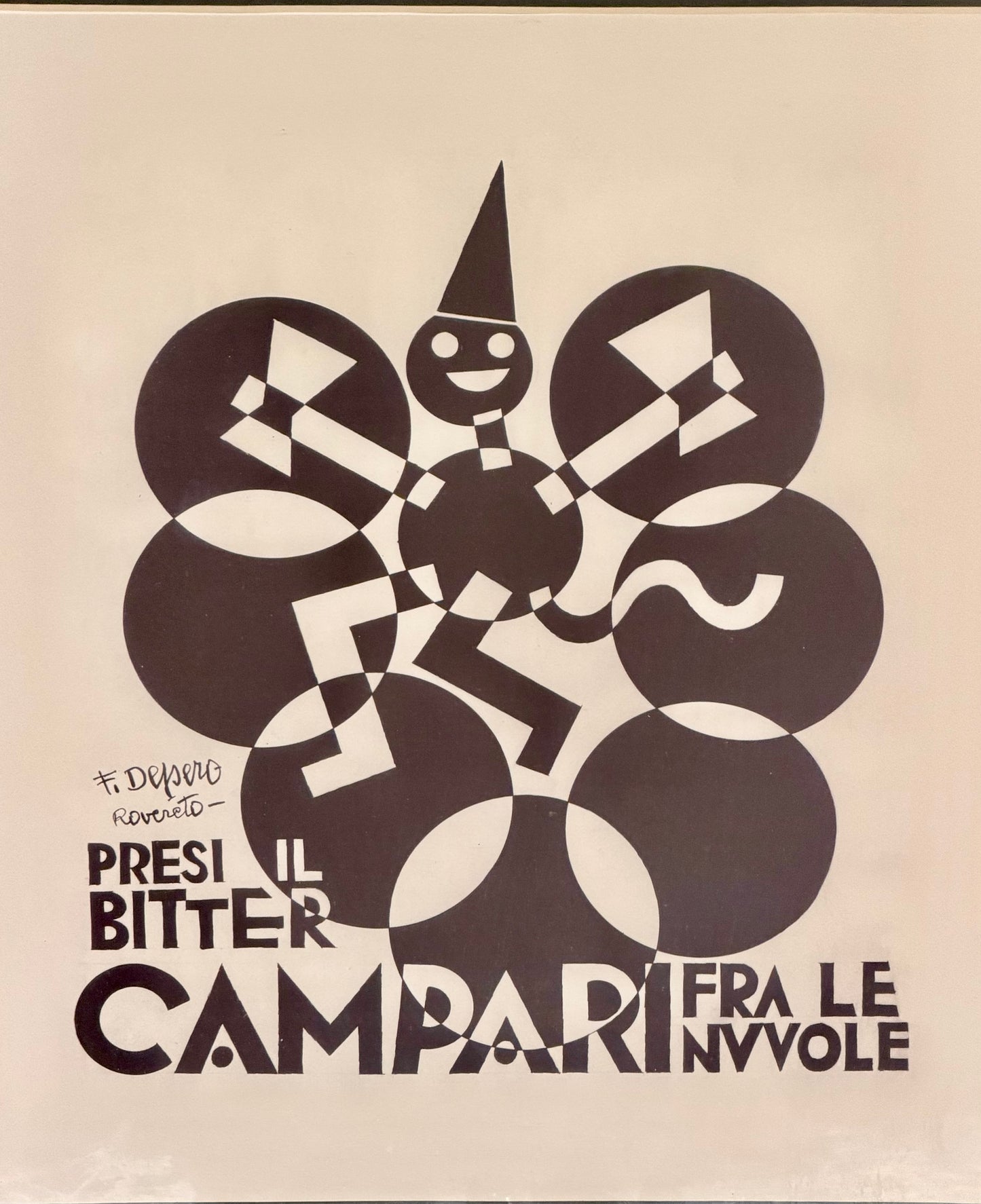 Manifesto originale in cornice - Bitter Campari - Fortunato Depero
