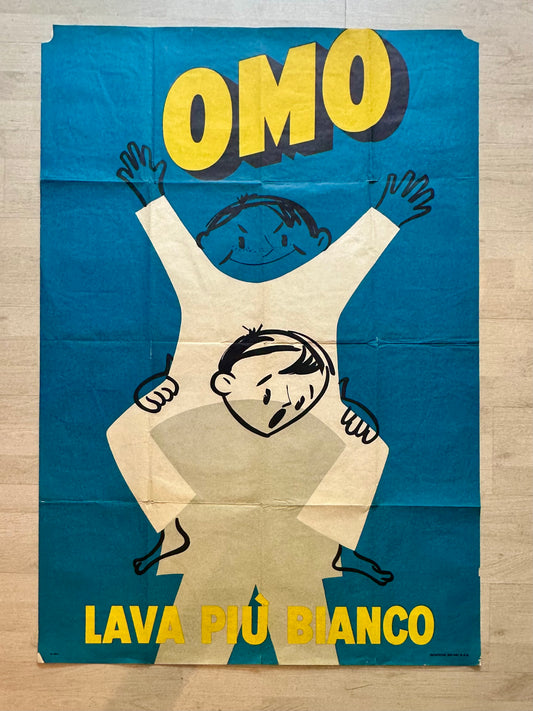 Manifesto pubblicitario originale - Omo