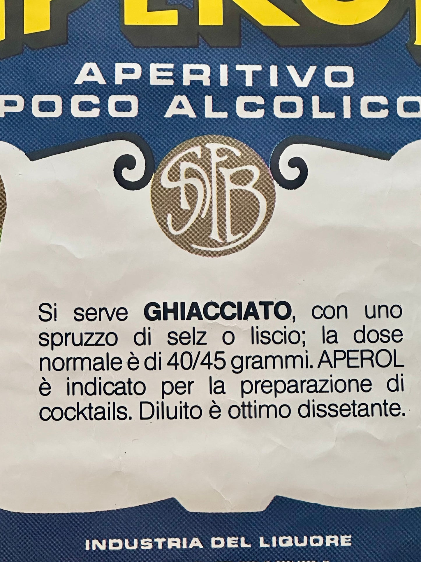 Manifesto pubblicitario originale - Aperol aperitivo poco alcolico