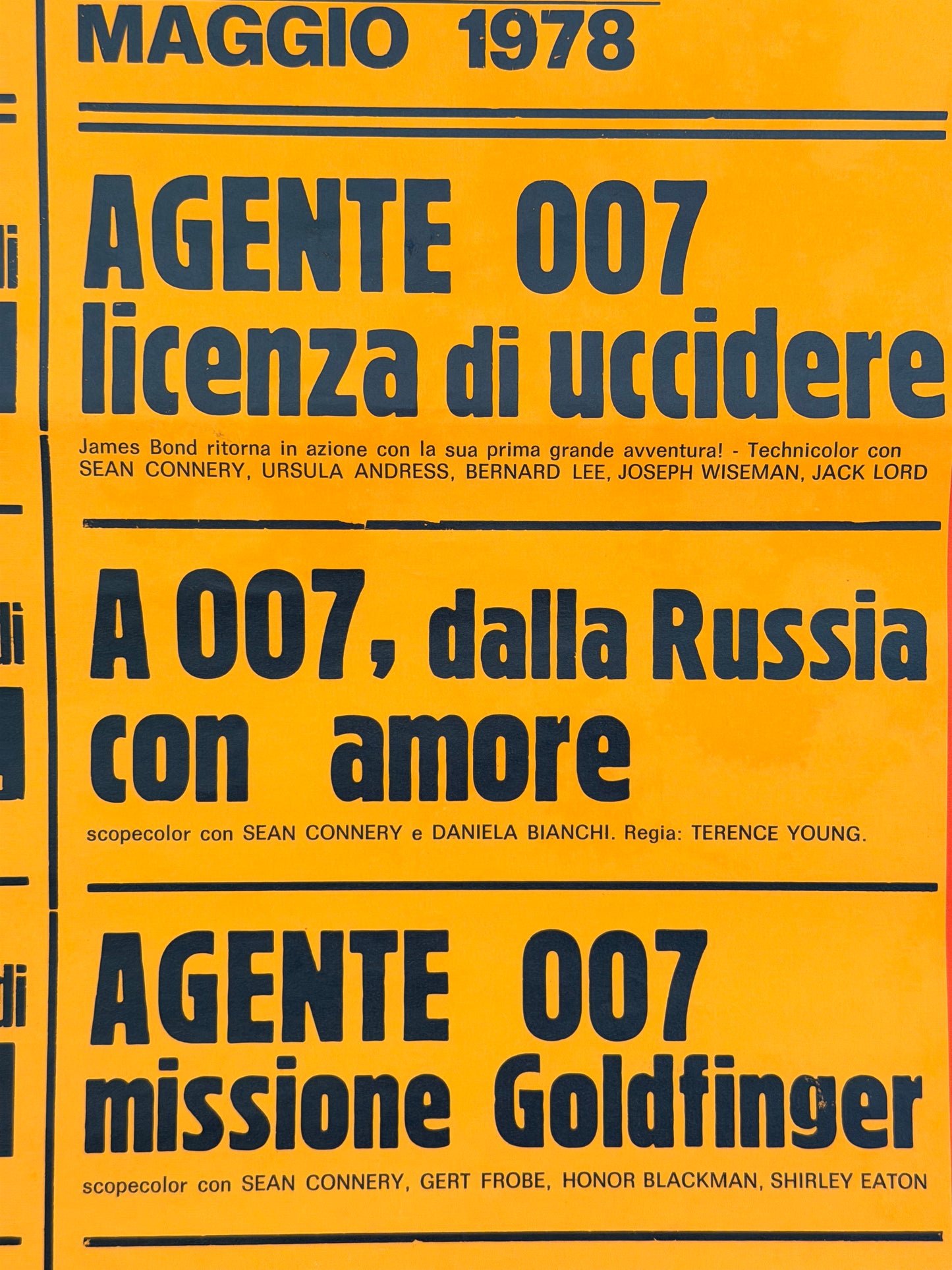 Locandina di cinema - Ciclo dei Favolosi 007