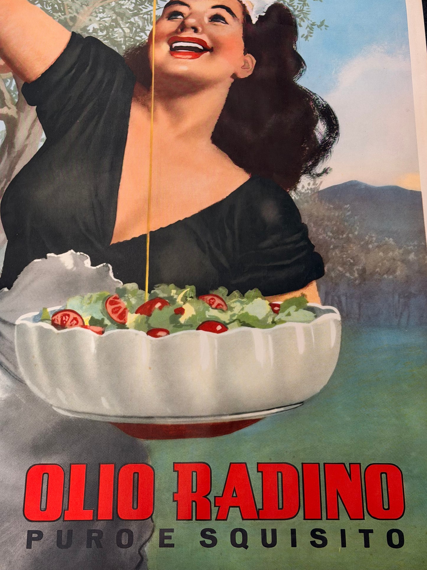 Manifesto pubblicitario originale - Olio Radino