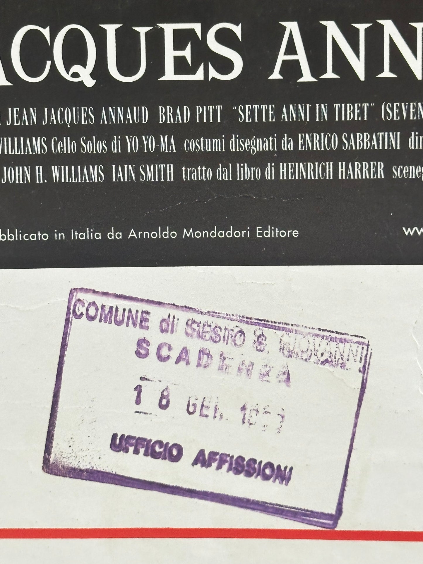 Locandina originale di cinema - Sette Anni In Tibet