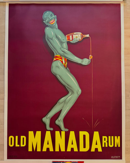Manifesto pubblicitario originale - Manada rum