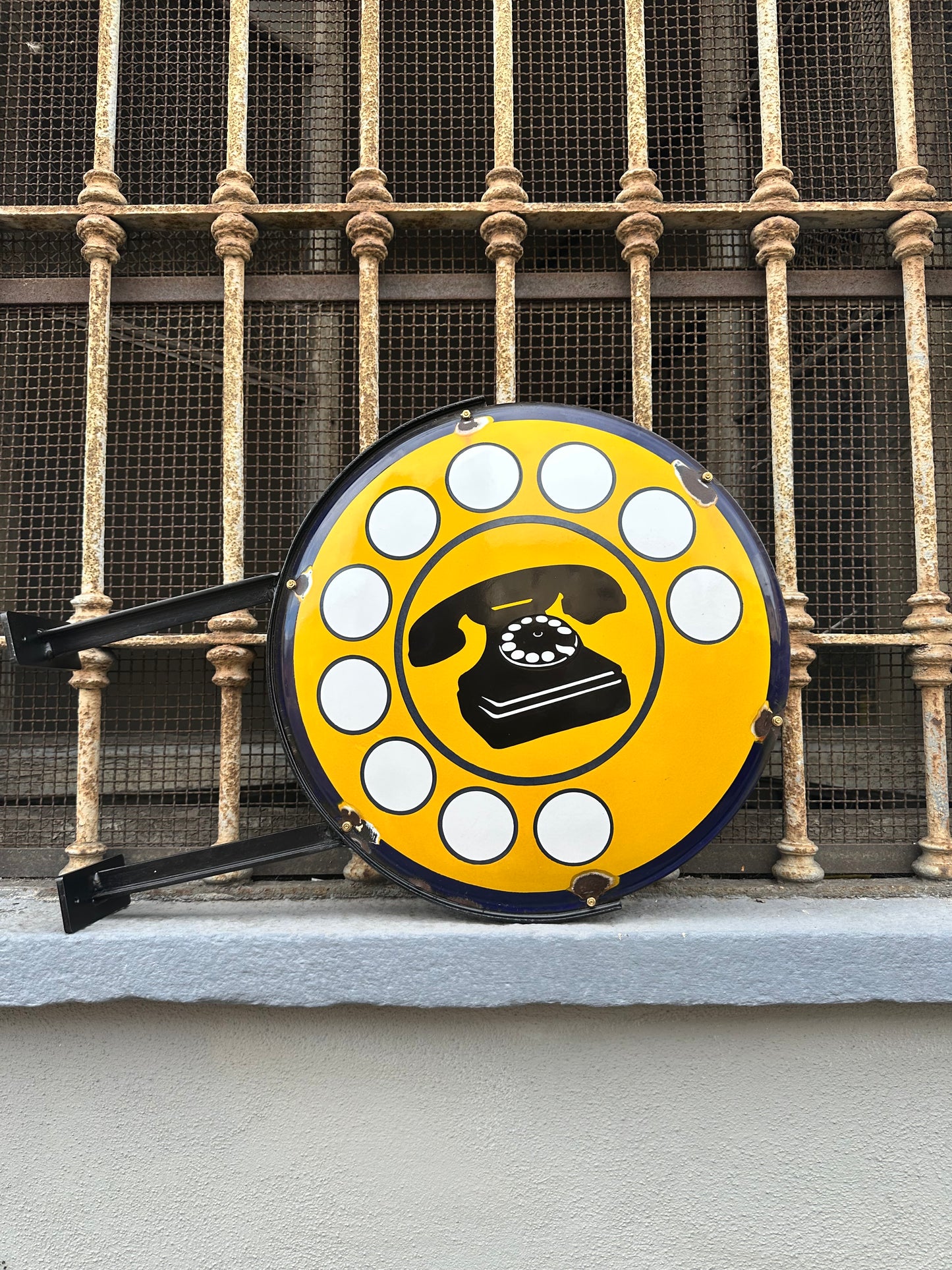 Insegna smaltata bifacciale - Telefono
