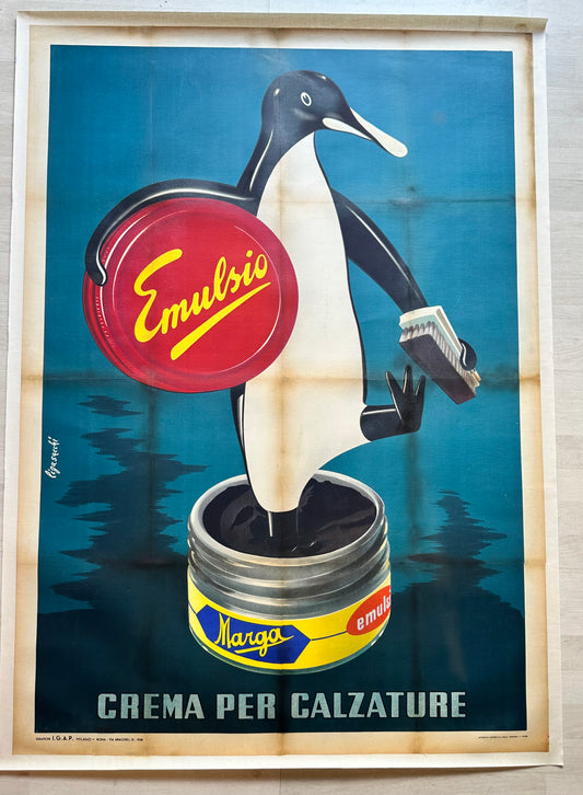 Manifesto pubblicitario originale - Emulsio crema per calzature