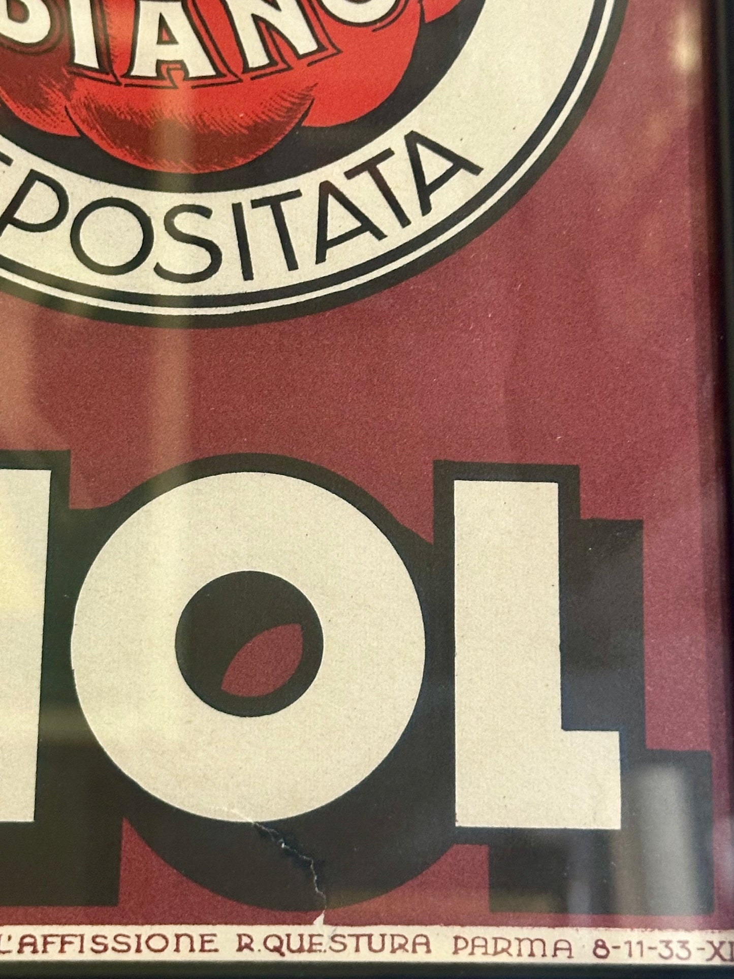 Manifesto pubblicitario Pezziol triplo estratto Pomidoro
