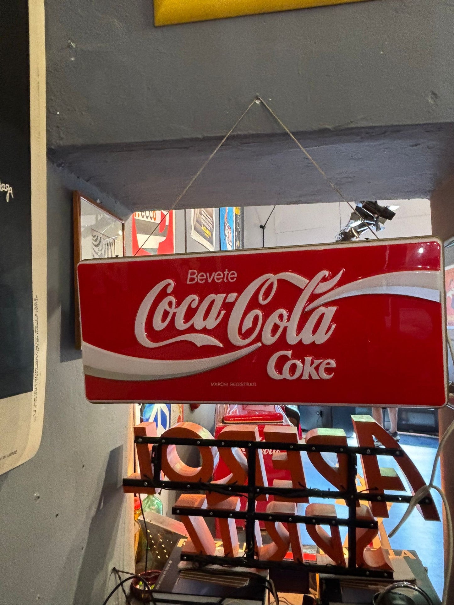 Insegna pubblicitaria originale - Bevete Coca Cola