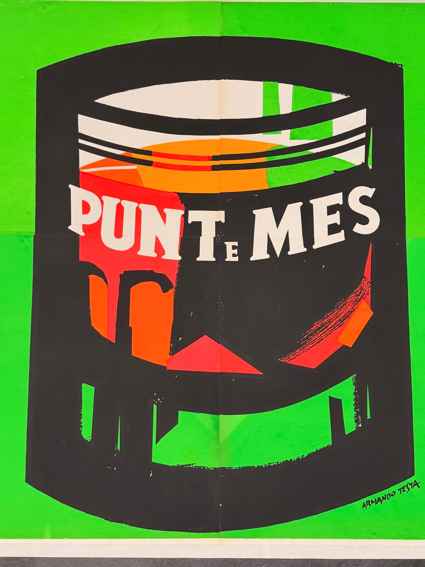 Manifesto pubblicitario originale - Punt e Mes fluo