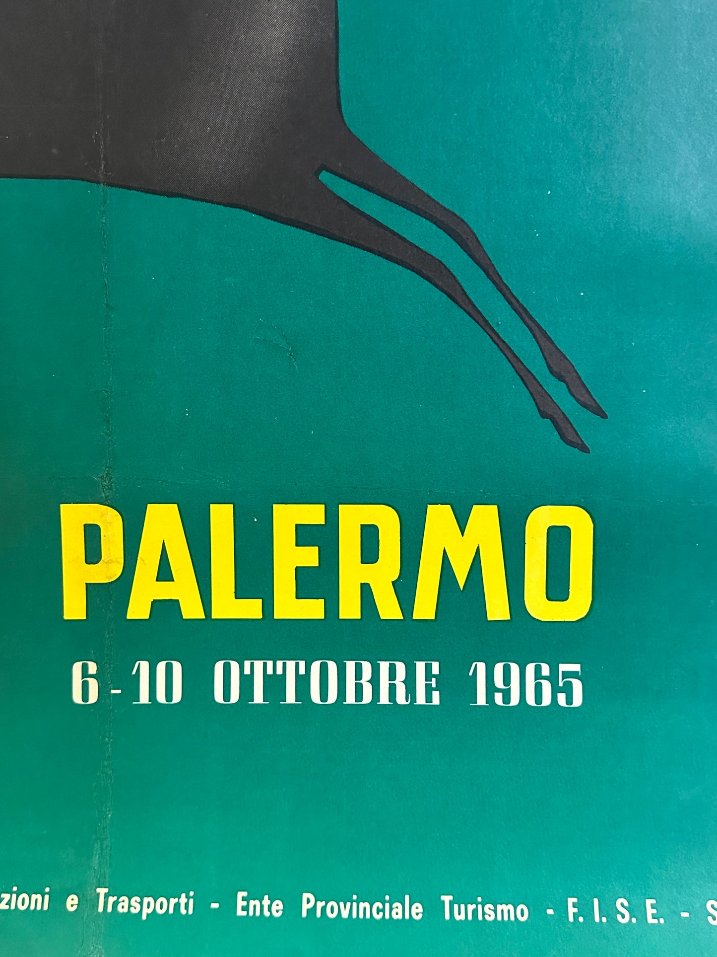 Manifesto pubblicitario originale - Corso Ippico Internazionale Palermo 1959