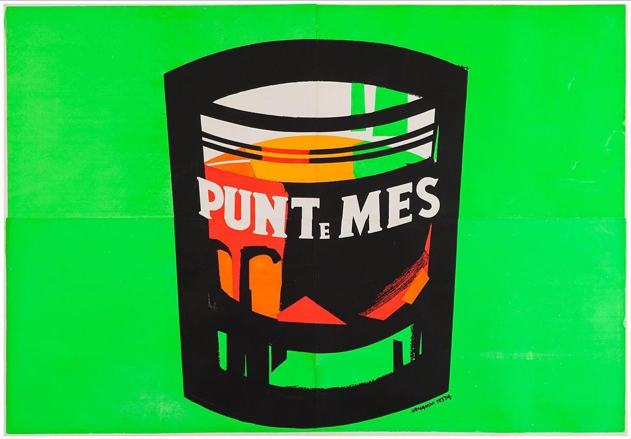 Manifesto originale pubblicitario - Punt E Mes fluo - carpano