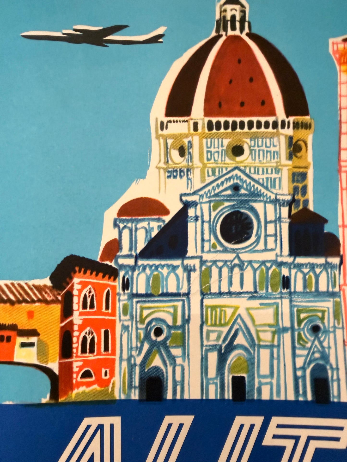 Manifesto pubblicitario originale - Alitalia Firenze