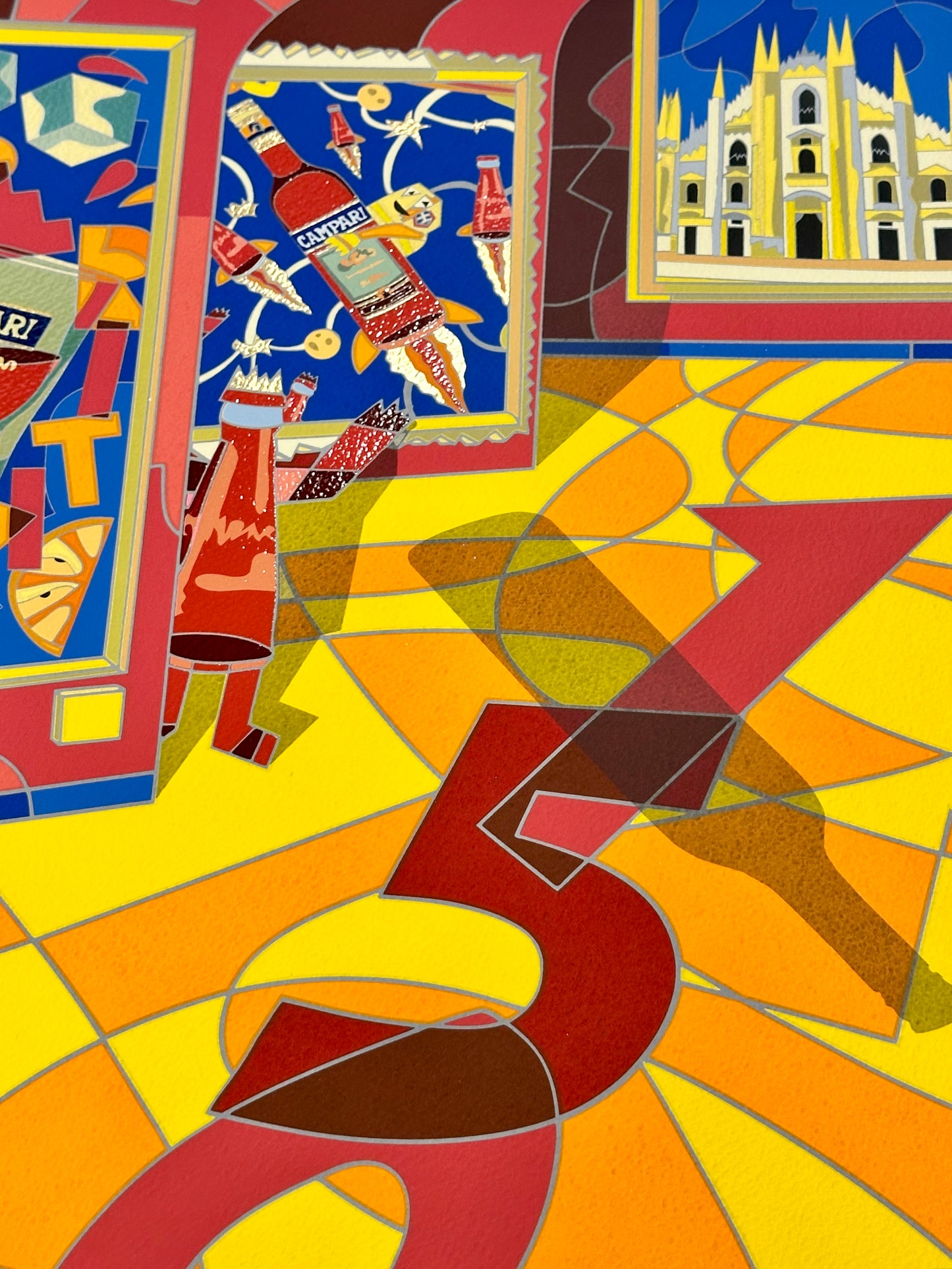 Litografia originale - Campari Ugo Nespolo