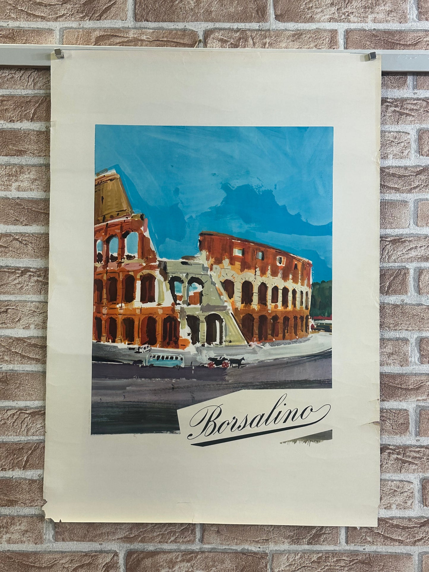 Manifesto pubblicitario originale - Borsalino Roma