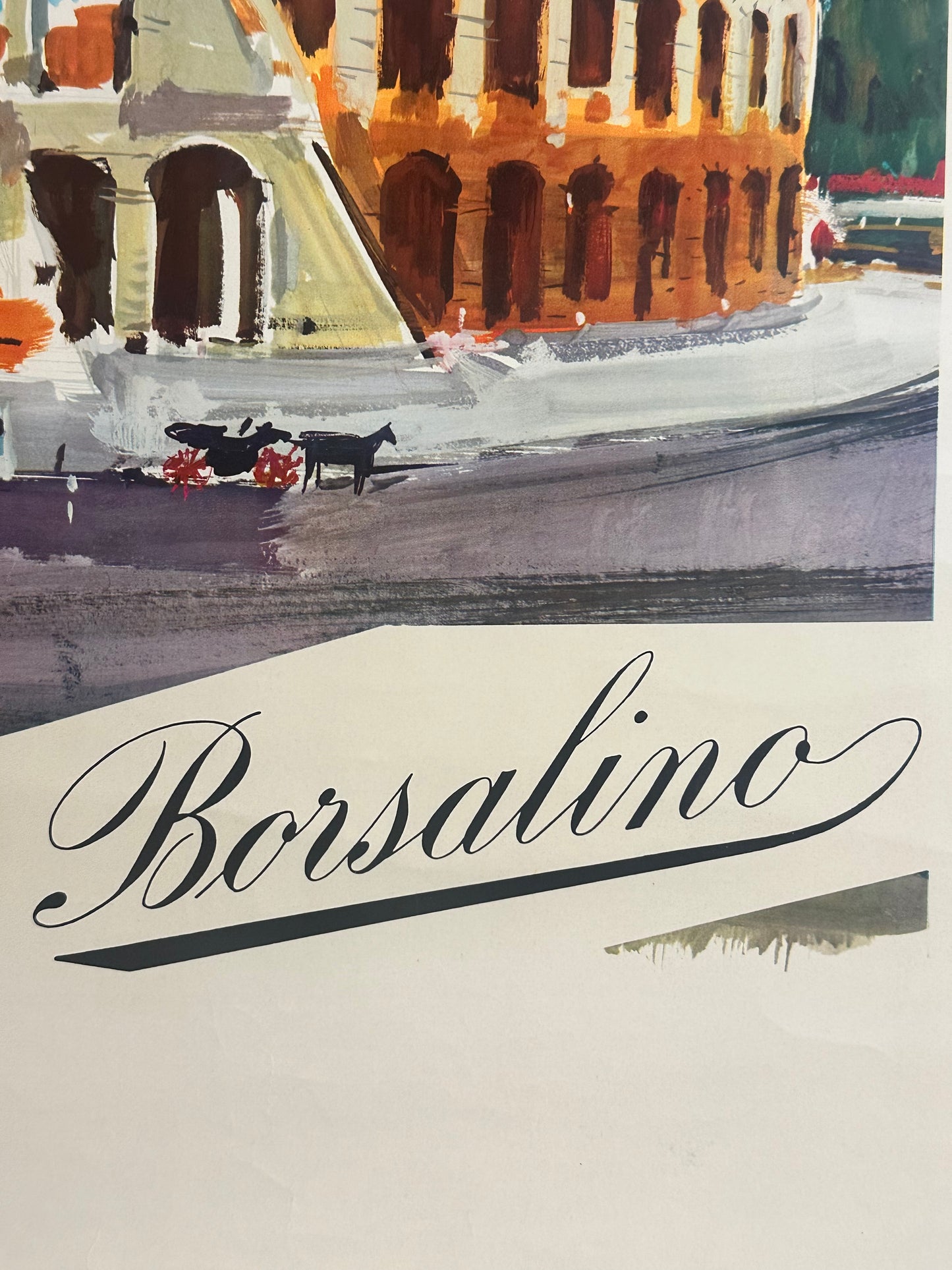 Manifesto pubblicitario originale - Borsalino Roma