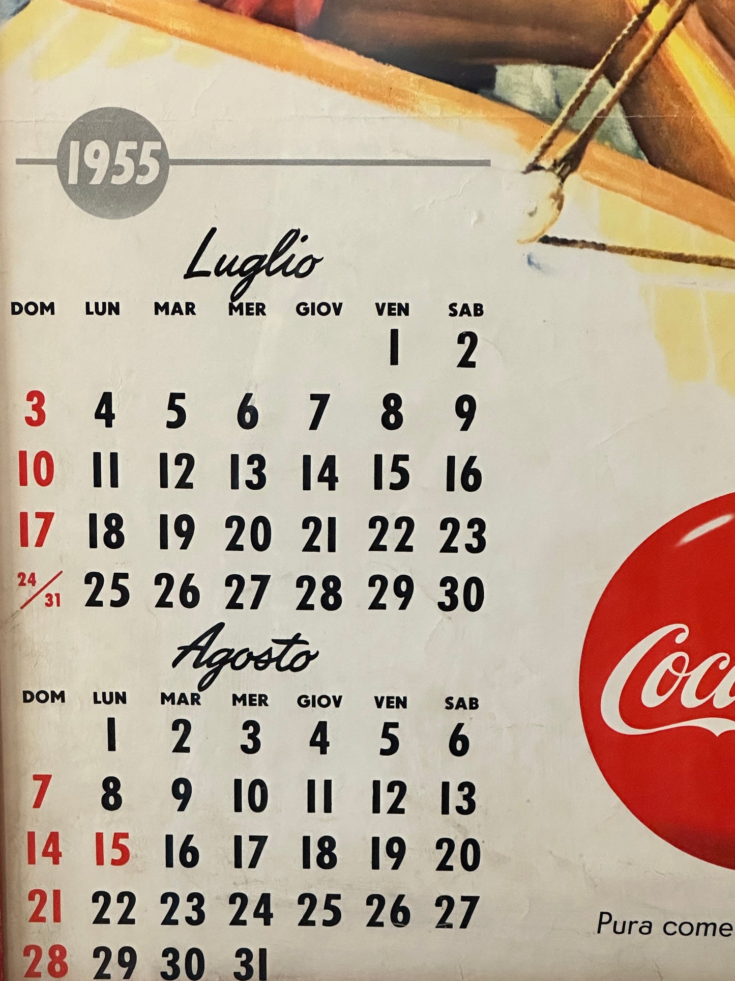 Calendario originale - Coca Cola