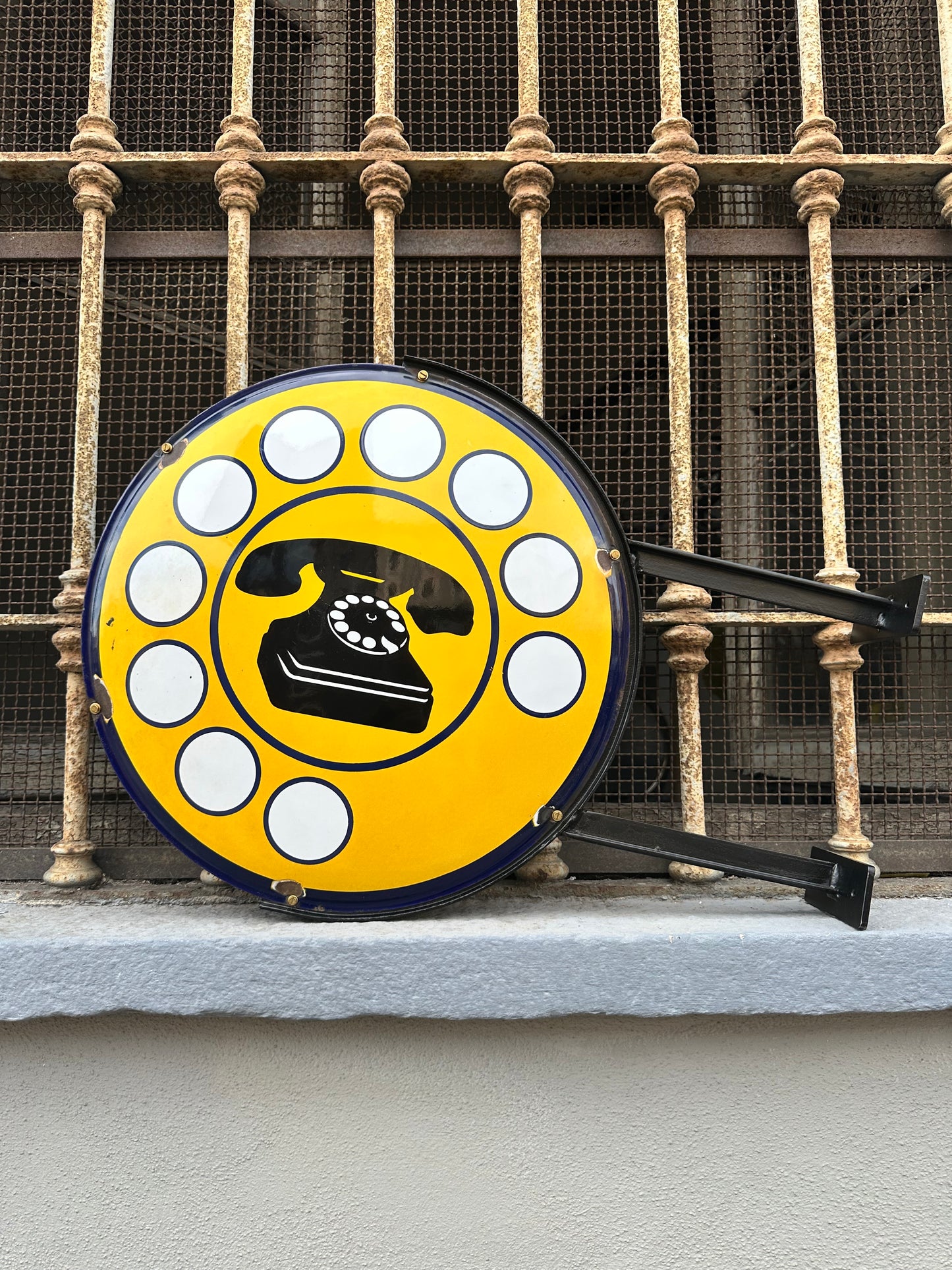 Insegna smaltata bifacciale - Telefono