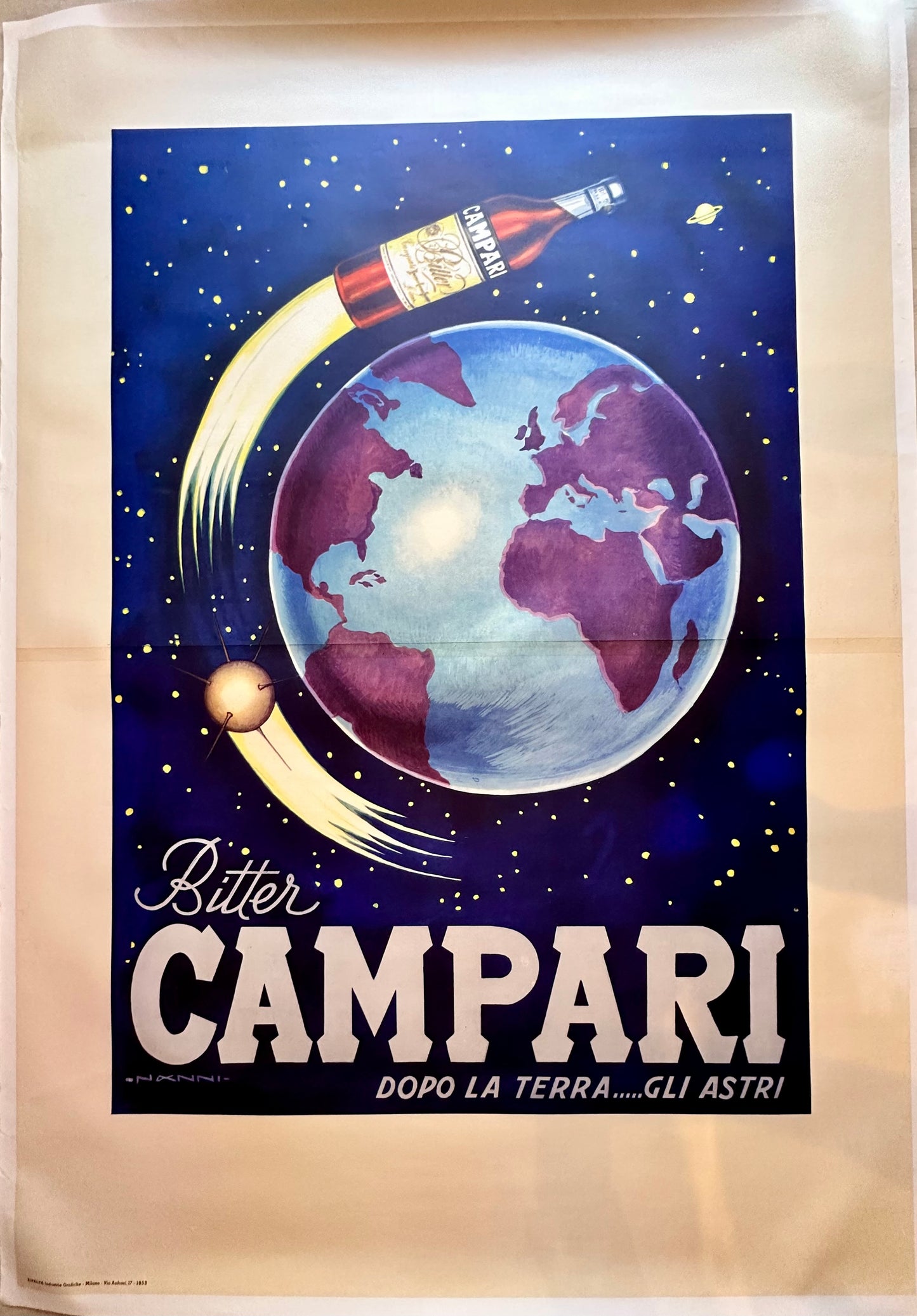 Manifesto pubblicitario originale - Bitter Campari astri