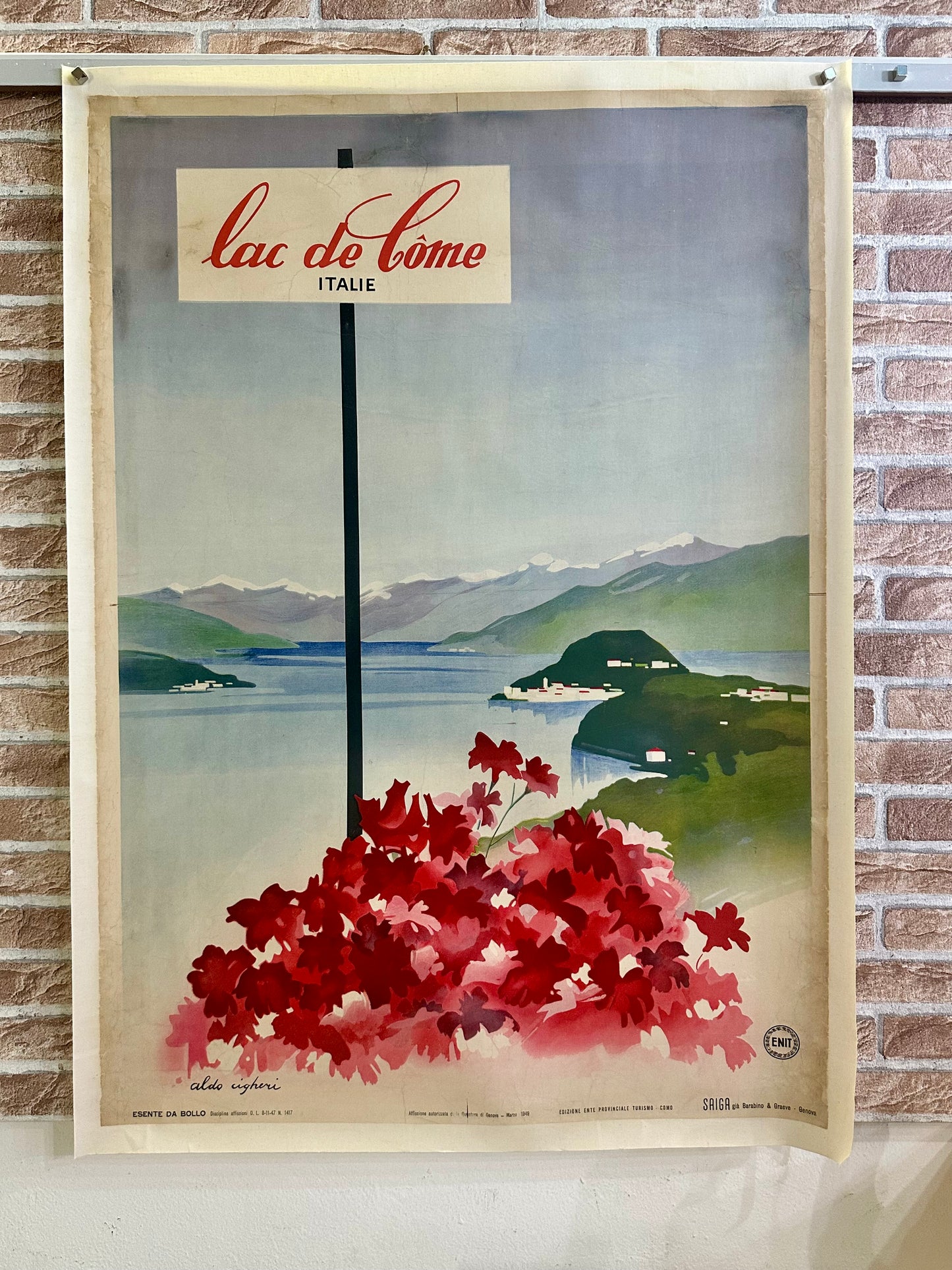 Manifesto pubblicitario originale - ENIT Lago di Como
