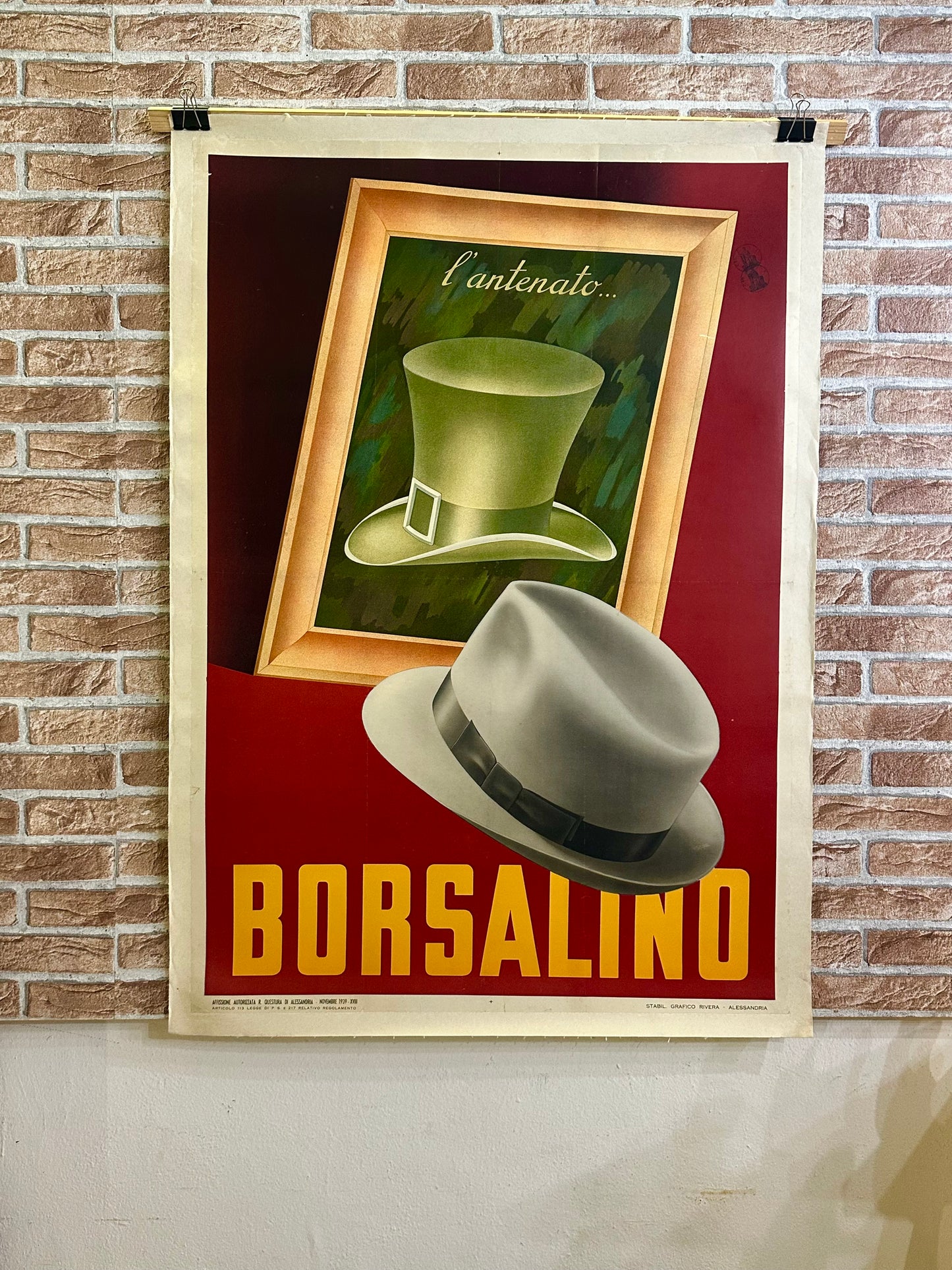Manifesto pubblicitario originale - Borsalino