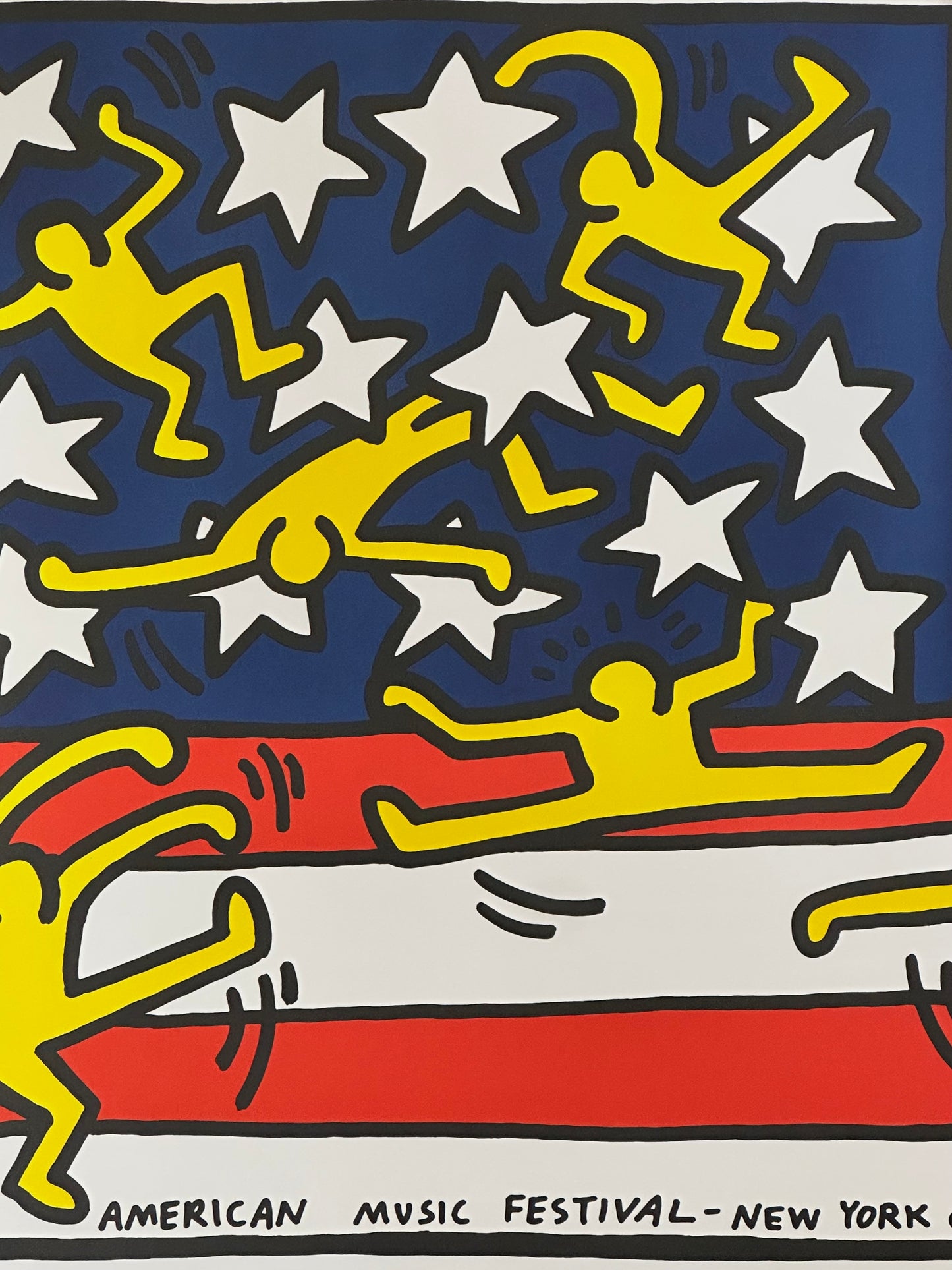 Manifesto pubblicitario decorativo Keith Haring - American Music Festival New York (after)