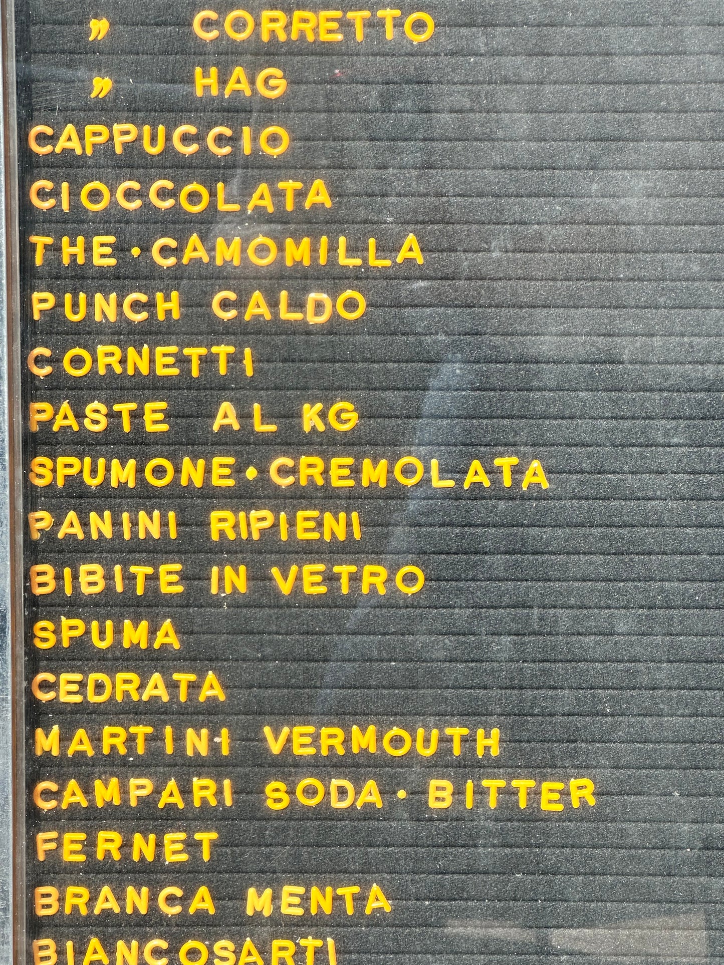 Listino prezzi - Bar Stazione