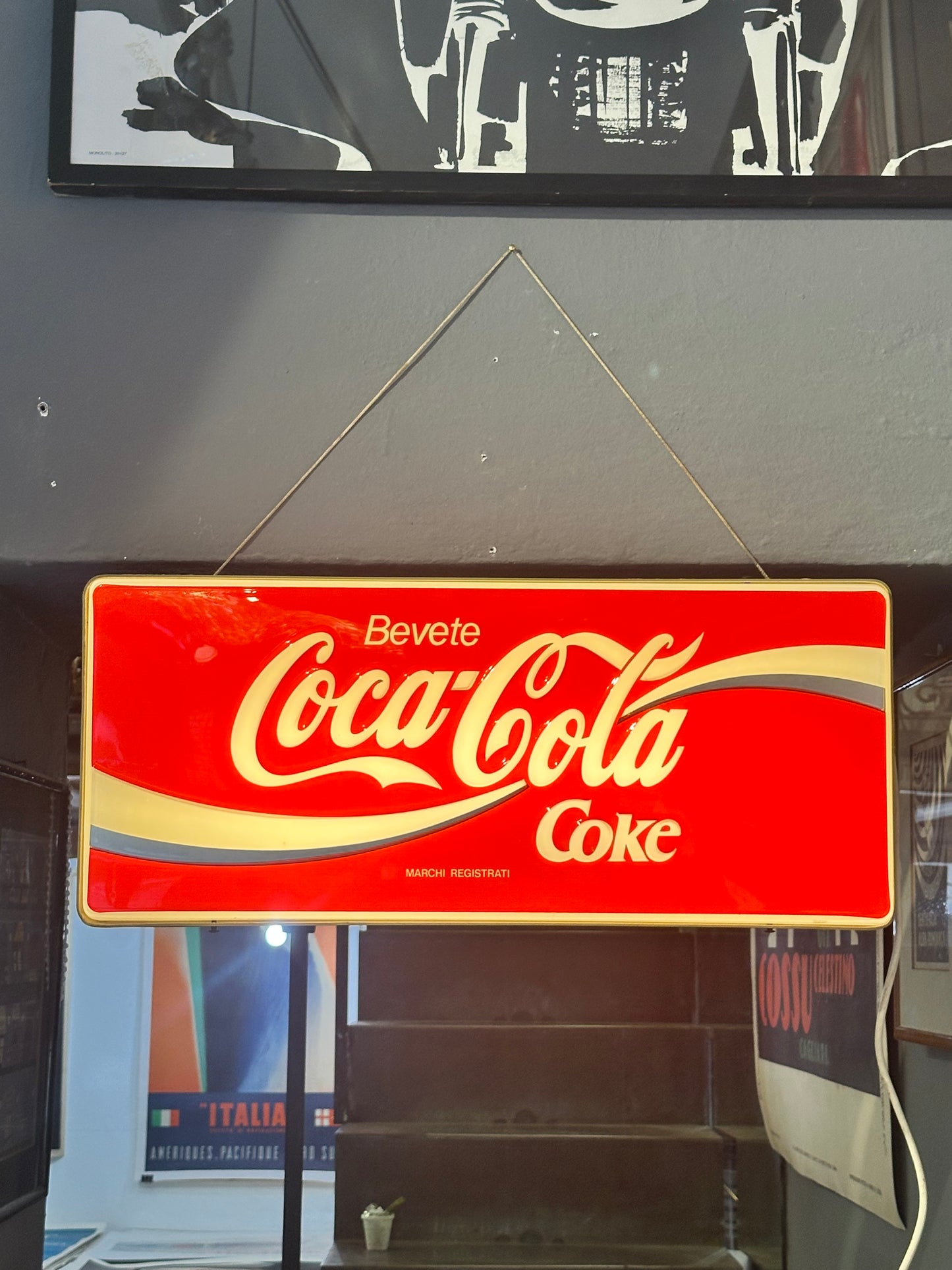 Insegna pubblicitaria originale - Bevete Coca Cola