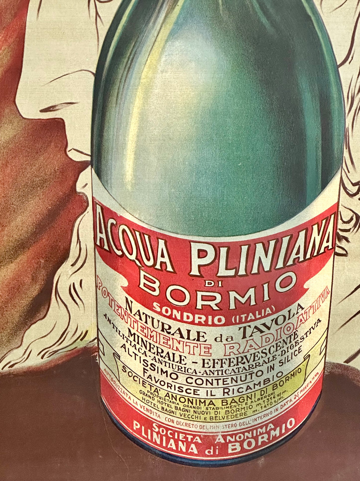 Manifesto pubblicitario originale - Acqua pliniana di Bormio