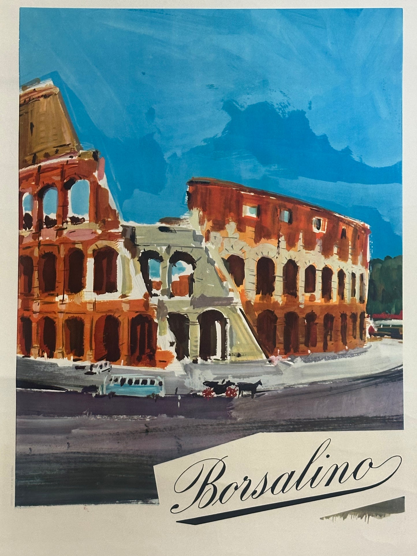 Manifesto pubblicitario originale - Borsalino Roma