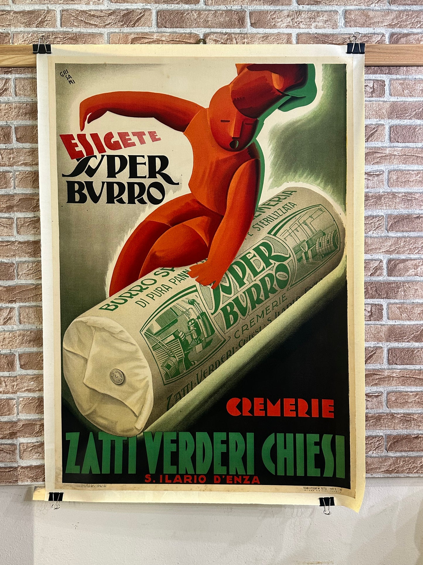Manifesto originale pubblicitario - Burro Zatti