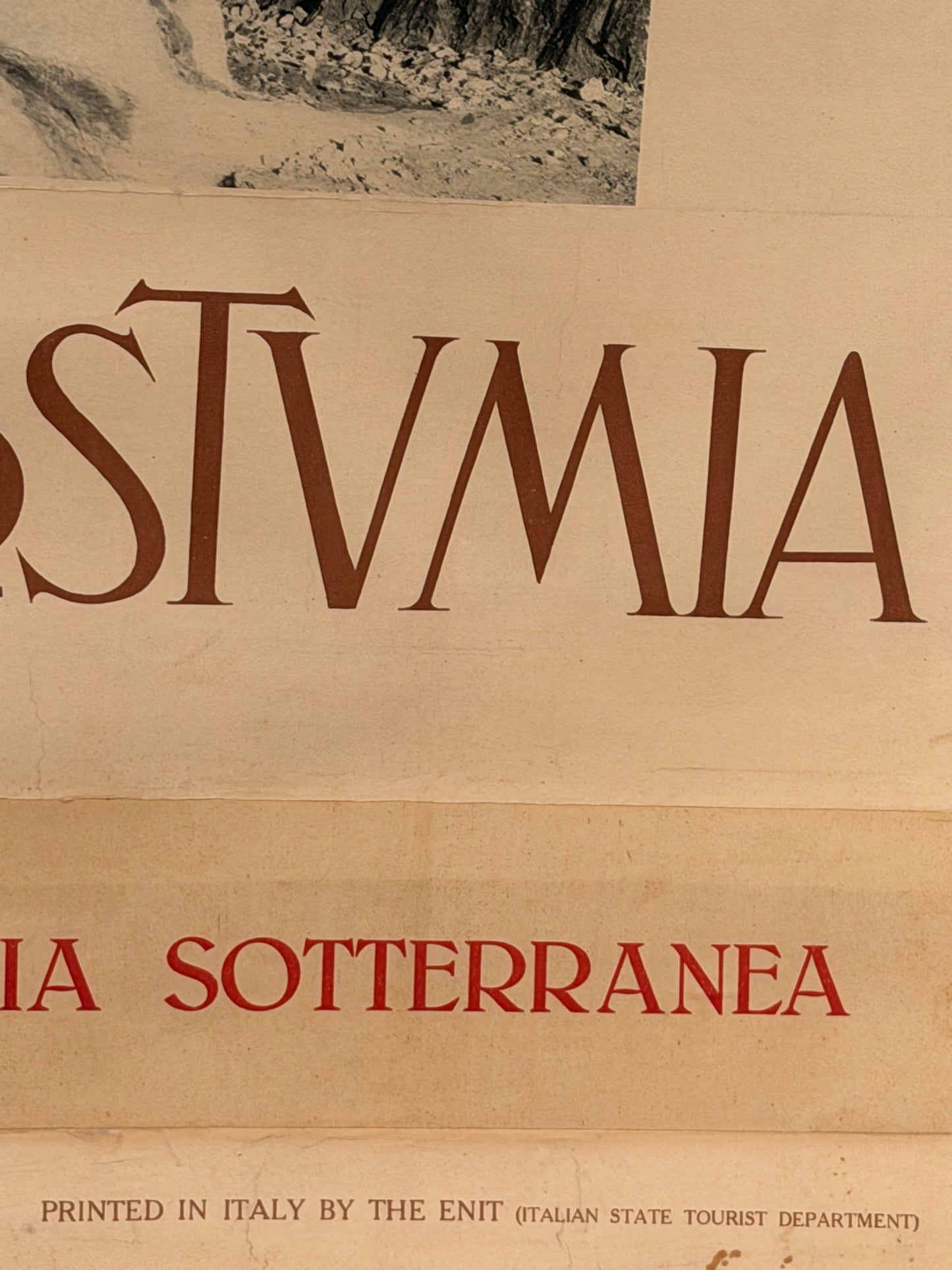 Manifesto pubblicitario originale - Grotte di Postumia - Trieste ENIT