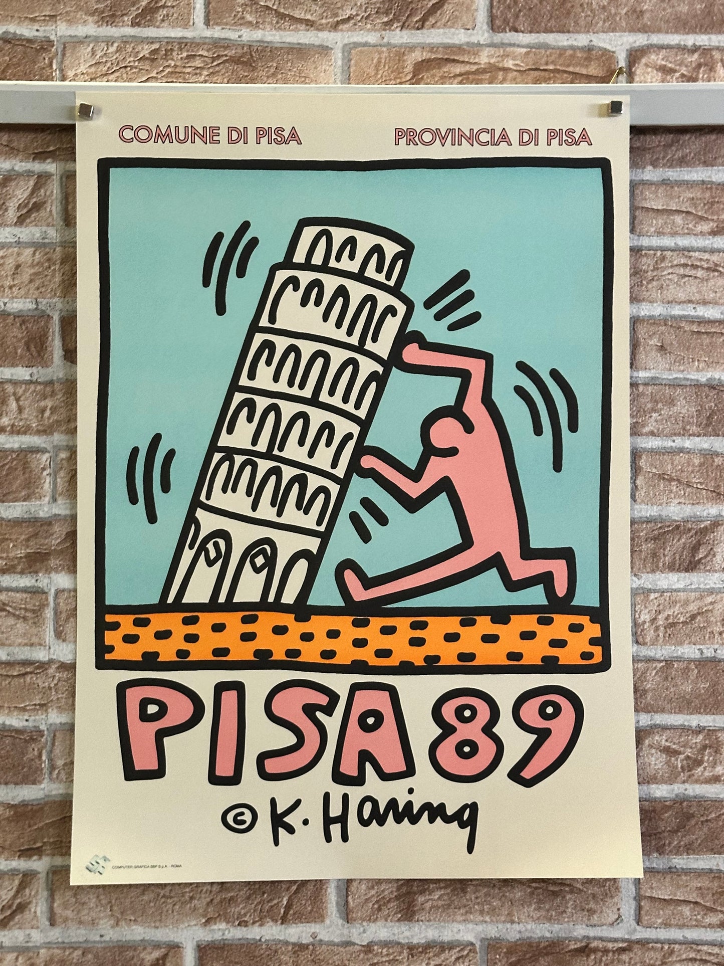 Manifesto pubblicitario decorativo - Pisa 89 - Keith Haring