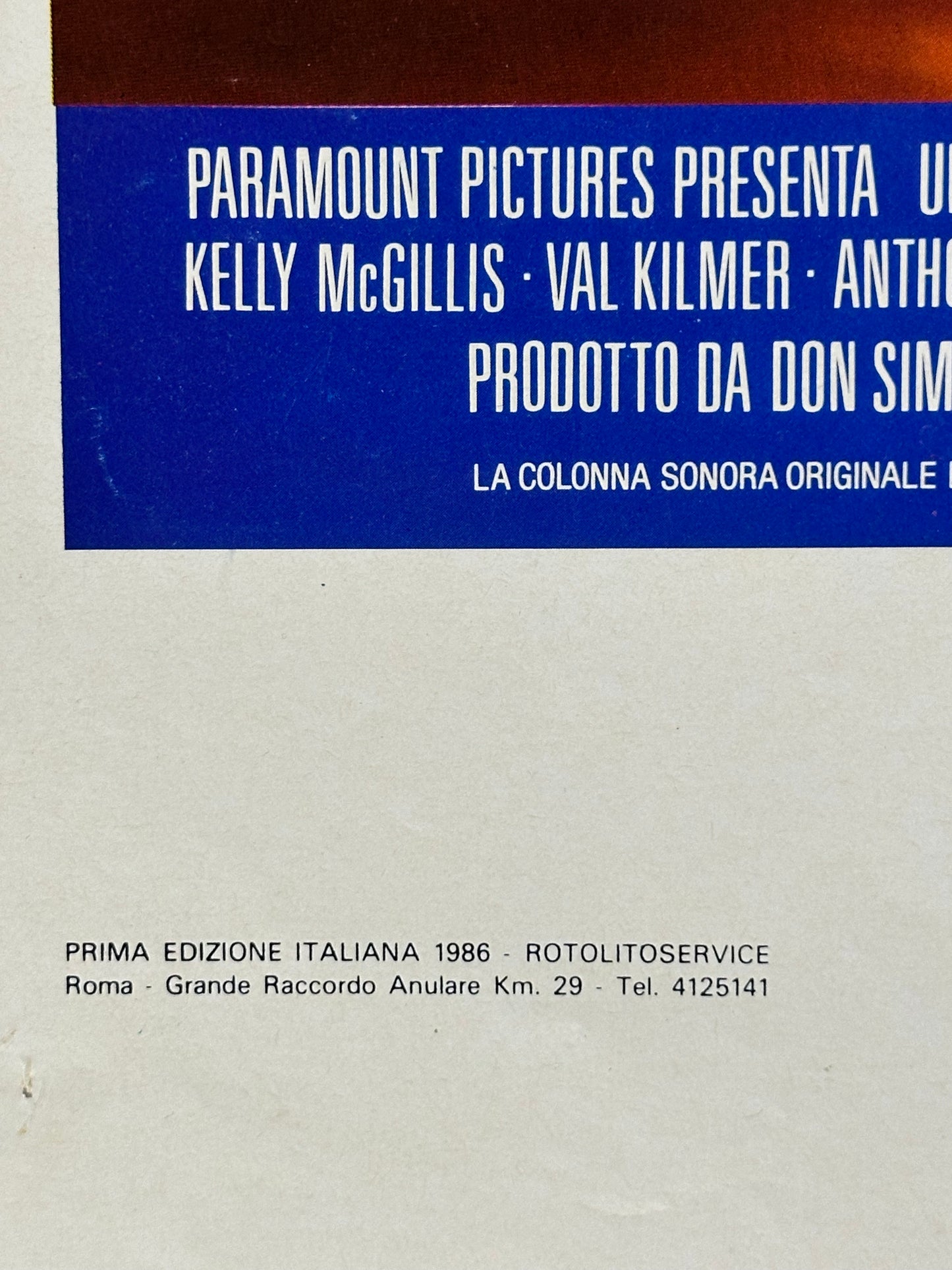 Locandina originale di cinema - Top Gun