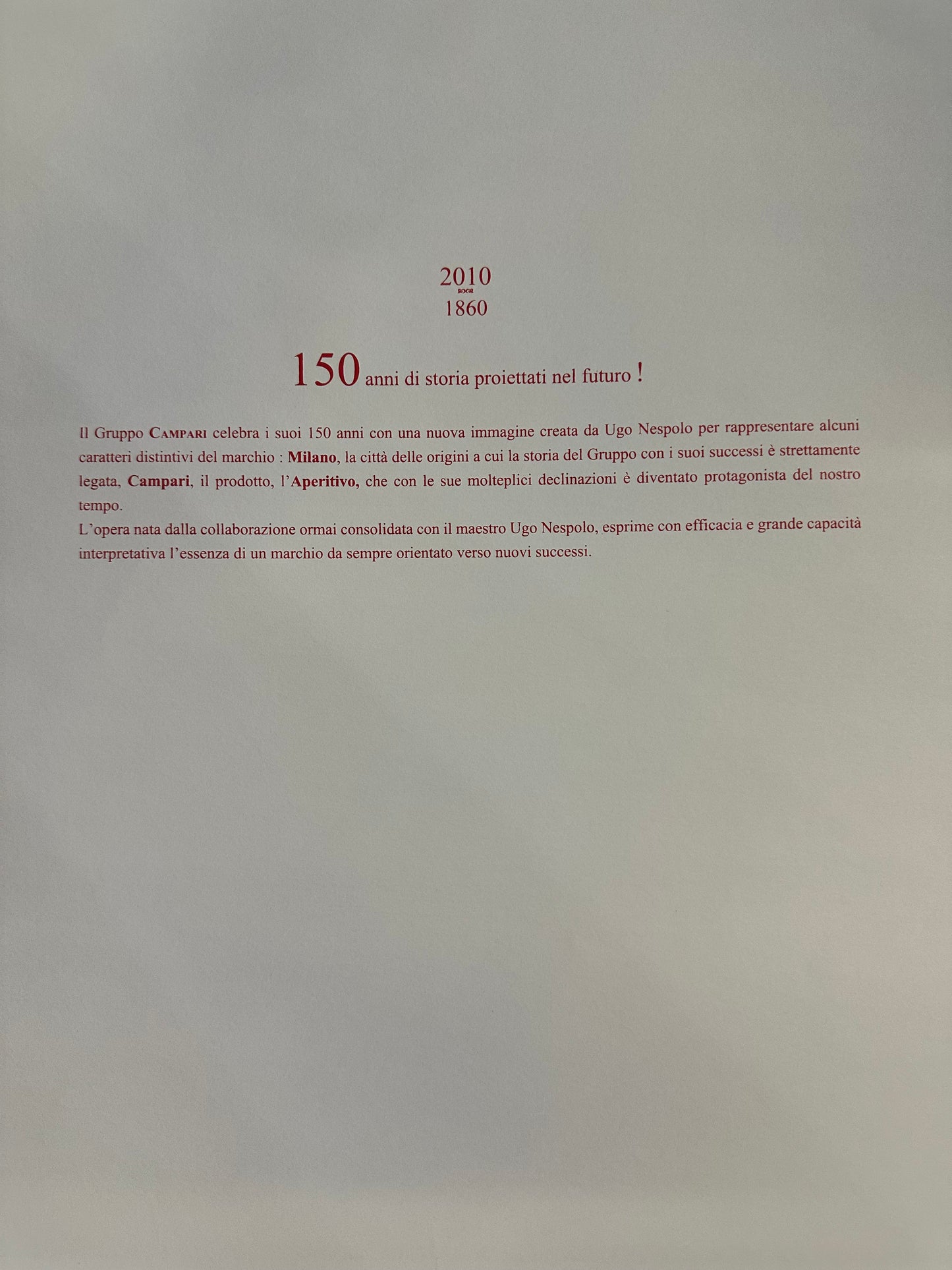 Litografia originale - Campari Ugo Nespolo