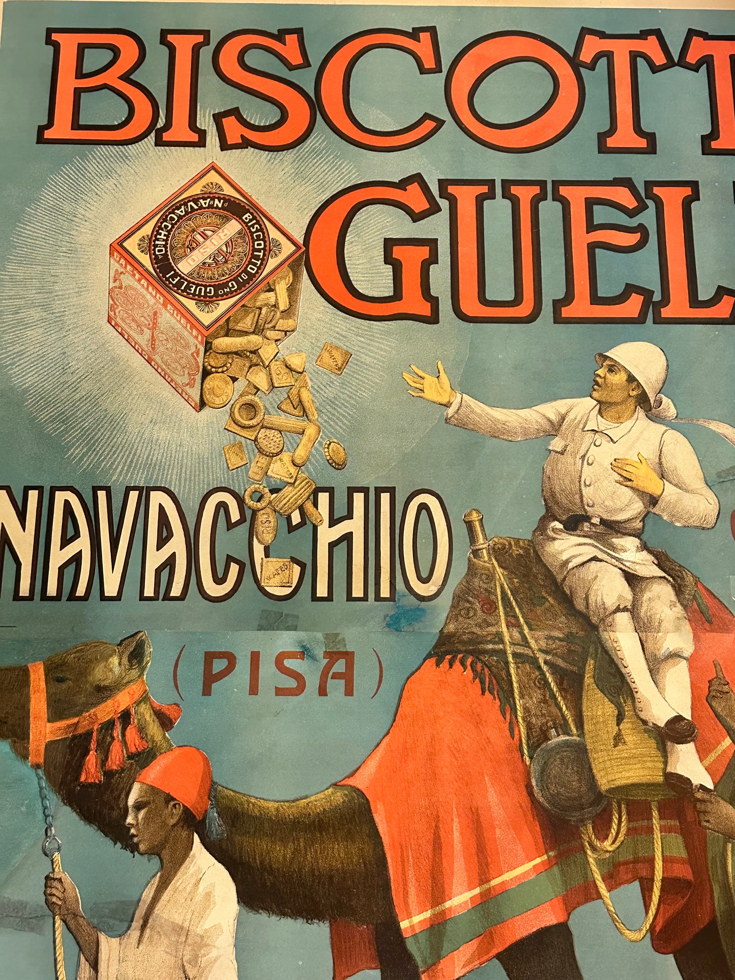Manifesto pubblicitario originale - Biscotto Guelfi Pisa