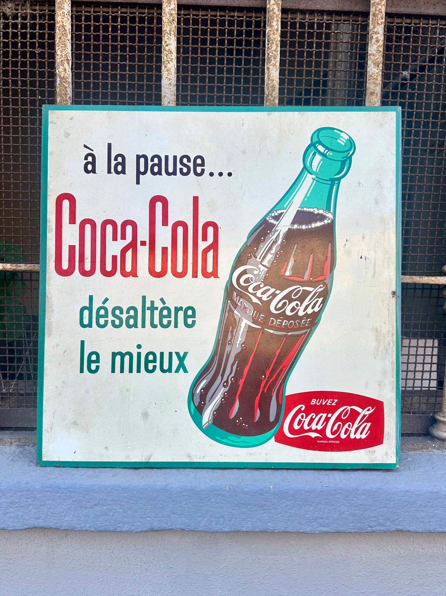 Targa serigrafata bifacciale originale Coca Cola