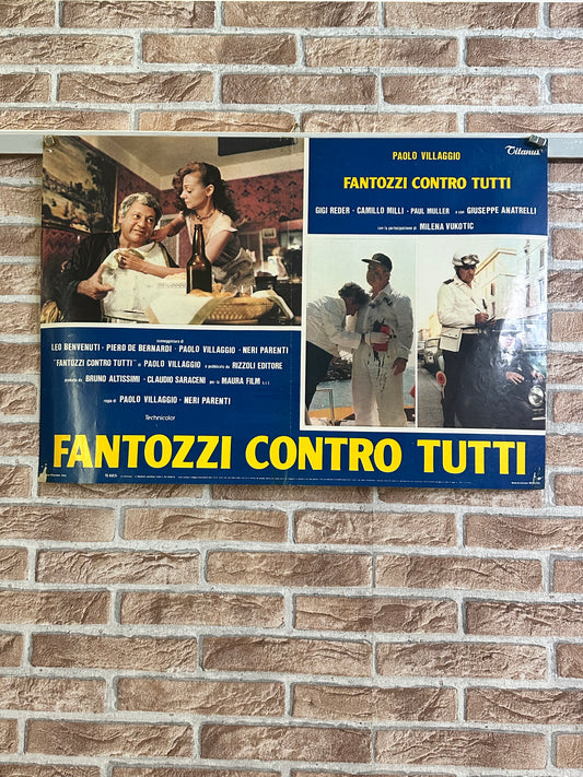 Fotobusta originale di cinema - Fantozzi contro tutti